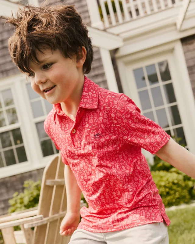 Boys Driver Finally Friday Printed Performance Polo made by Southern Tide