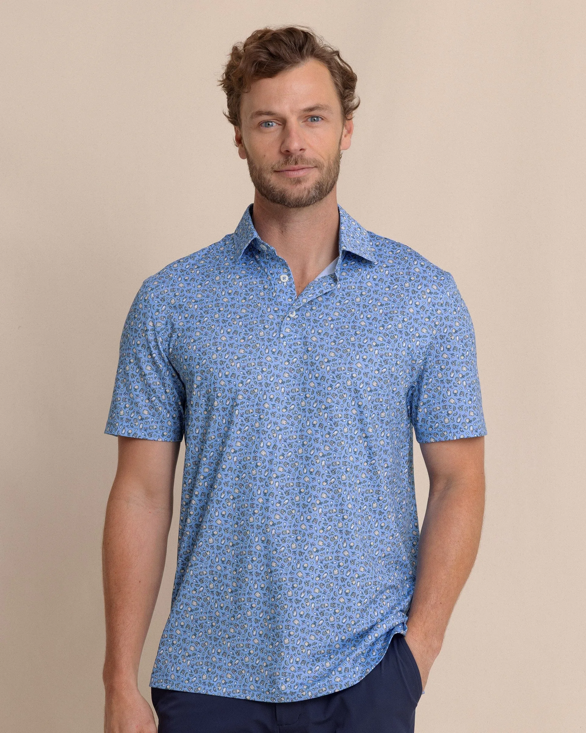Driver I'll Have an Old Fashioned Printed Polo sold by Southern Tide