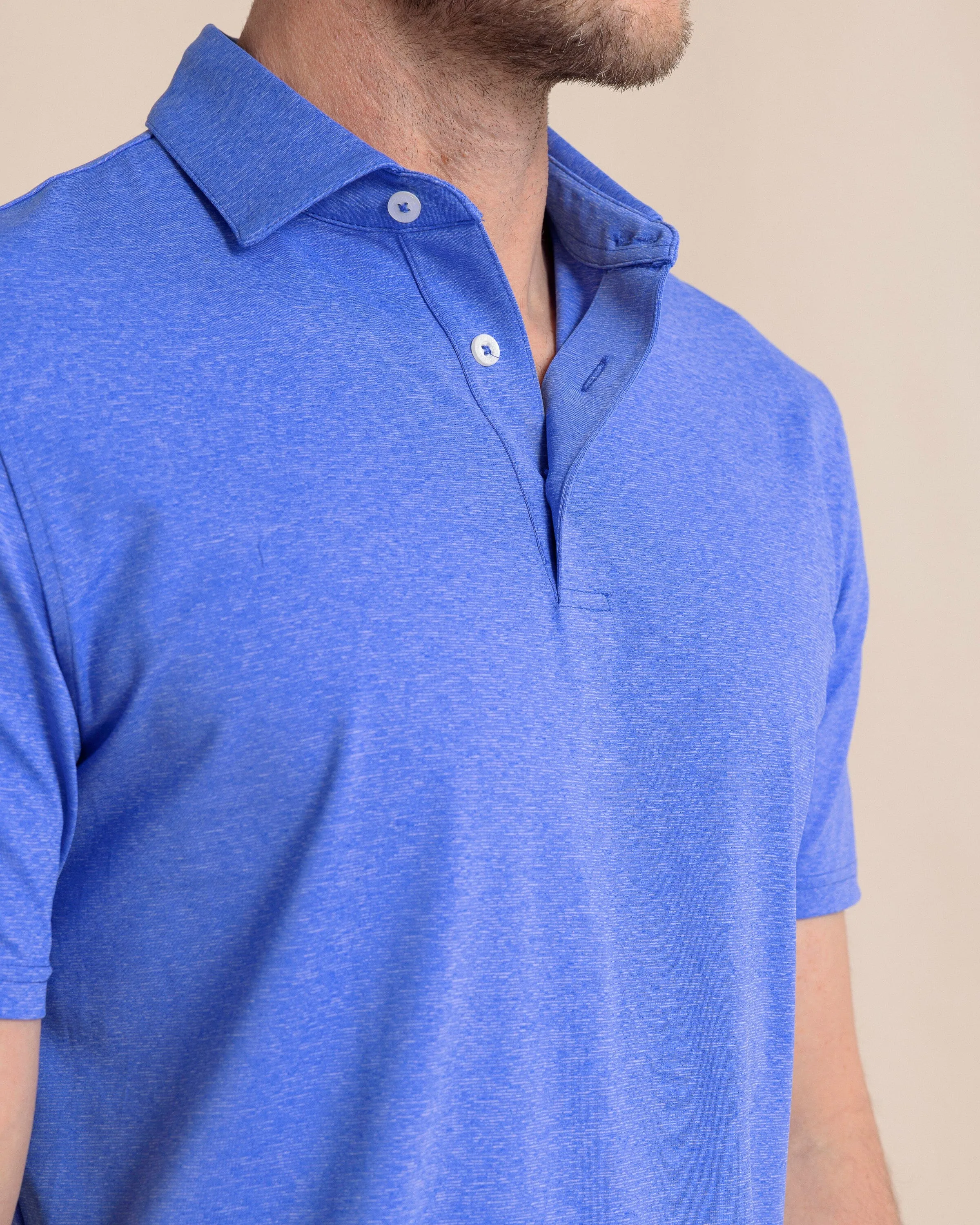 brrr°®-eeze Heather Performance Polo Shirt - Heather Dazzling Blue sold by Southern Tide product image thumbnail 4