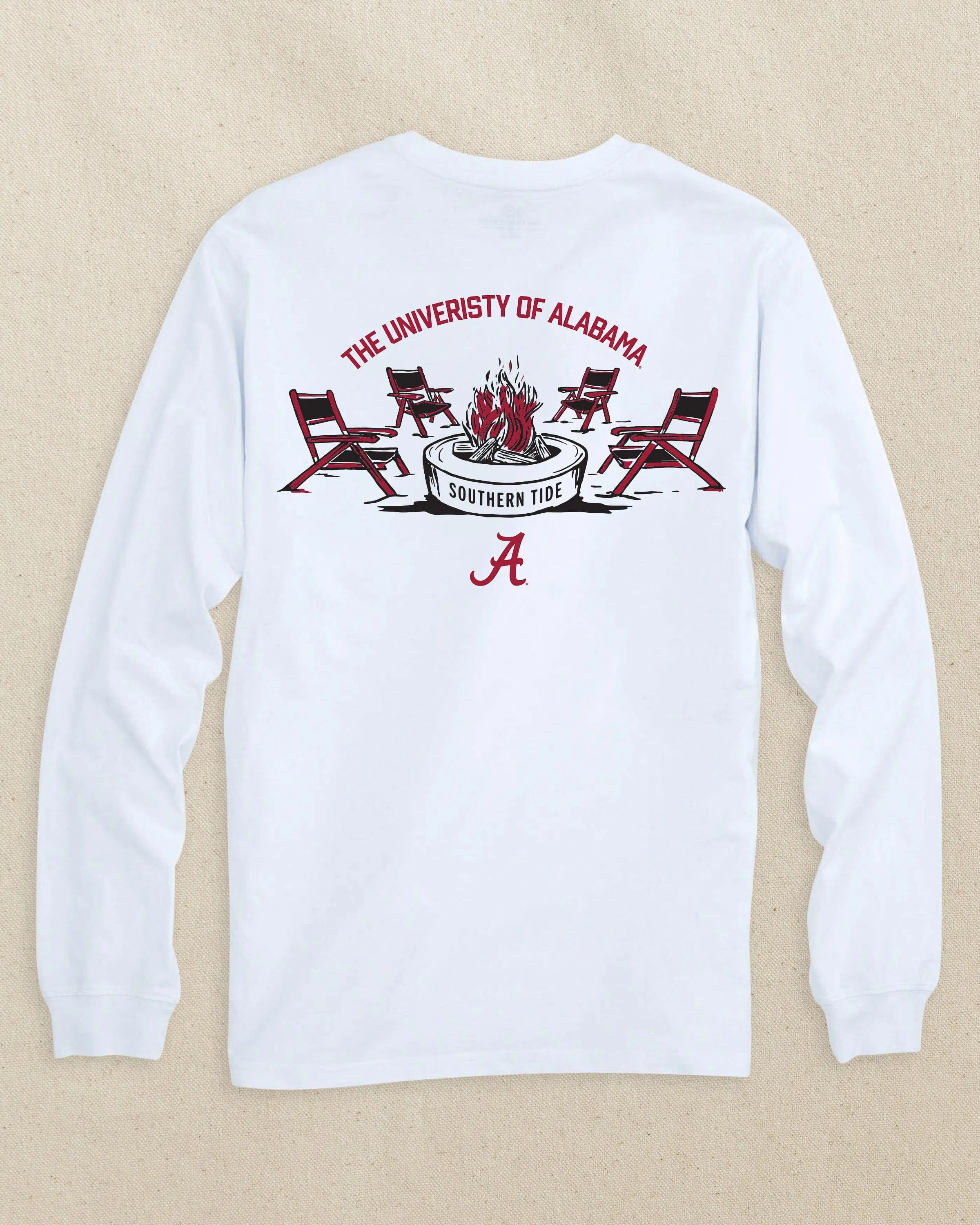 Alabama Crimson Tide Gameday Bonfire Long Sleeve T-Shirt sold by Southern Tide