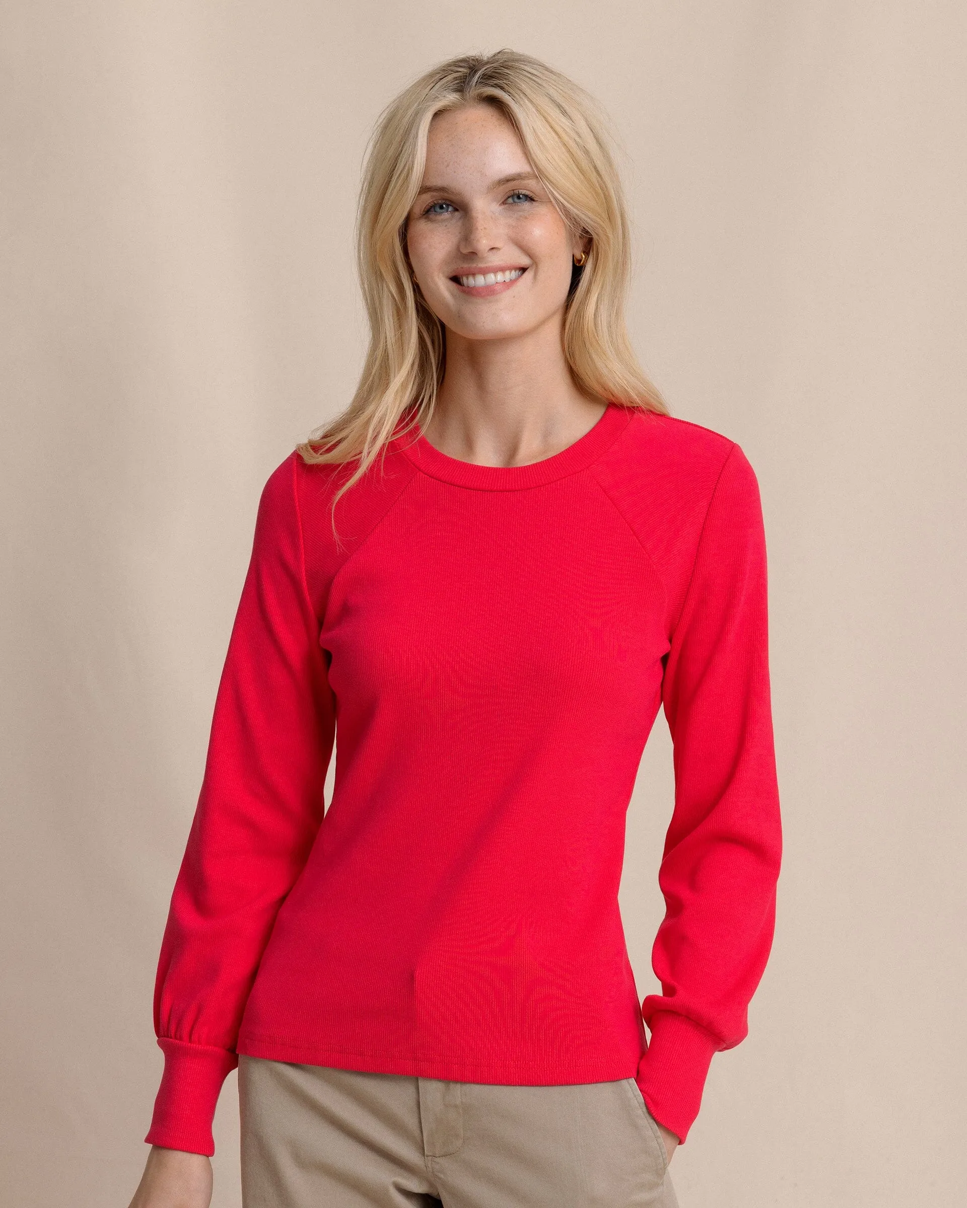 Molley Long Sleeve Rib Top sold by Southern Tide