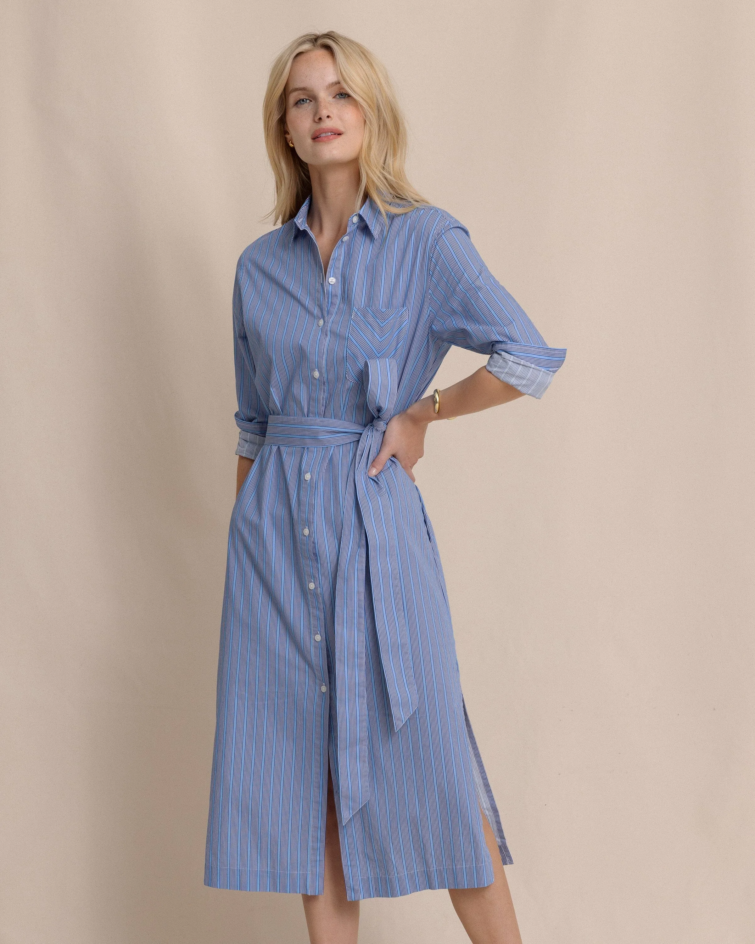 Trista Striped Midi Shirt Dress sold by Southern Tide product image thumbnail 4