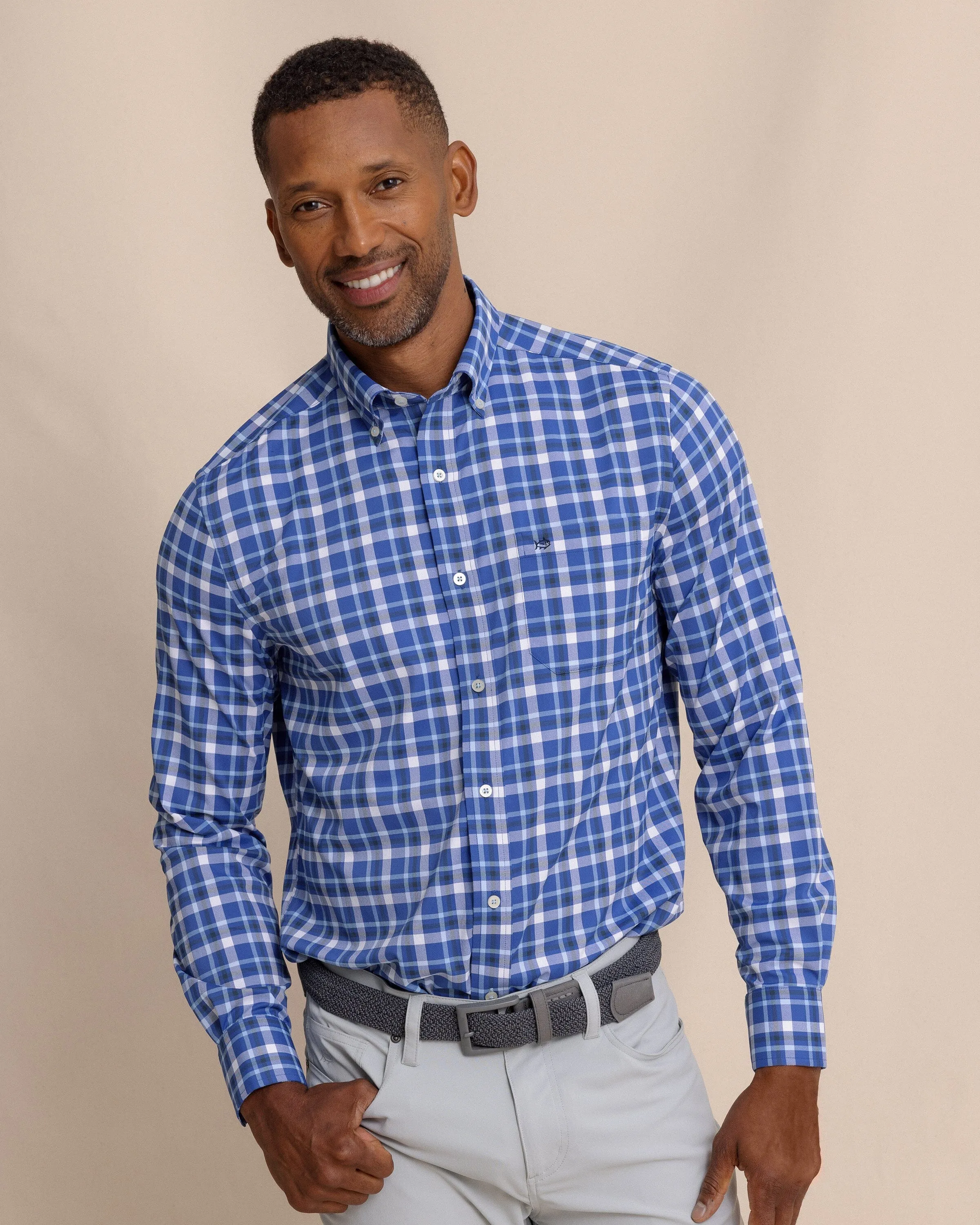 River Ridge Plaid brrr°® Intercoastal Long Sleeve Sport Shirt sold by Southern Tide product image thumbnail 3
