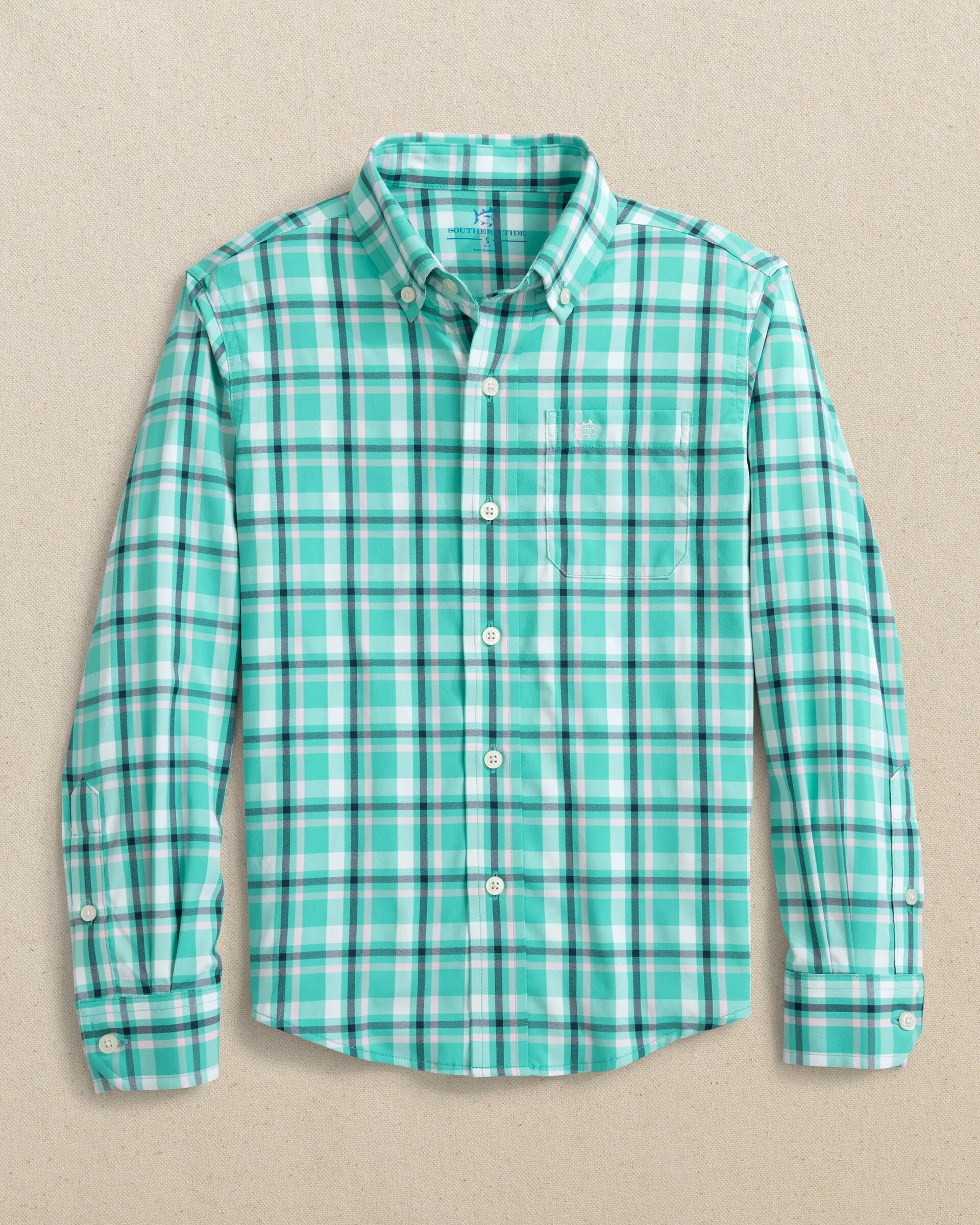 Boys River Ridge Plaid Intercoastal Long Sleeve Sport Shirt sold by Southern Tide product image thumbnail 5