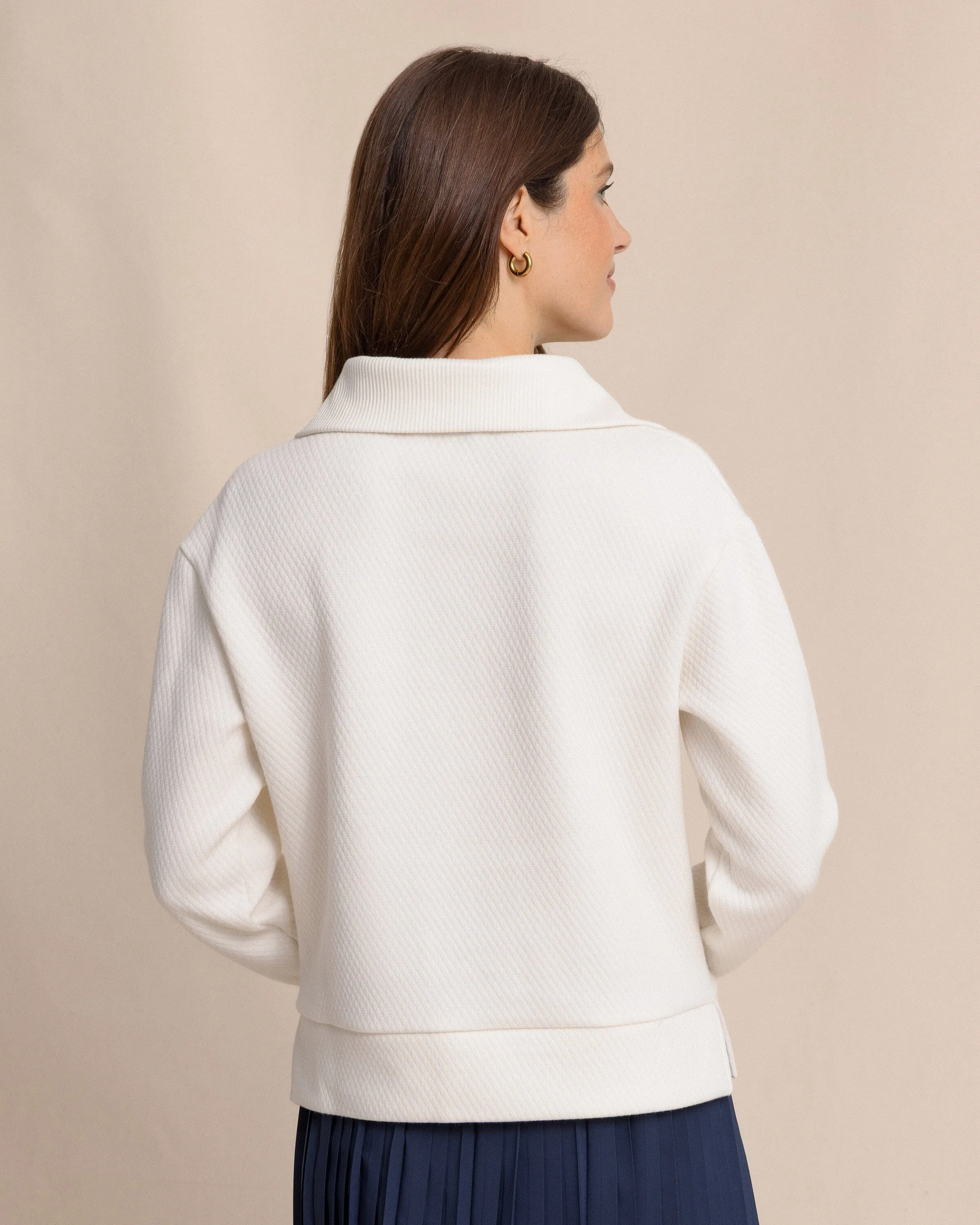 Tonya Button Mock Pullover - Sand White sold by Southern Tide product image thumbnail 2