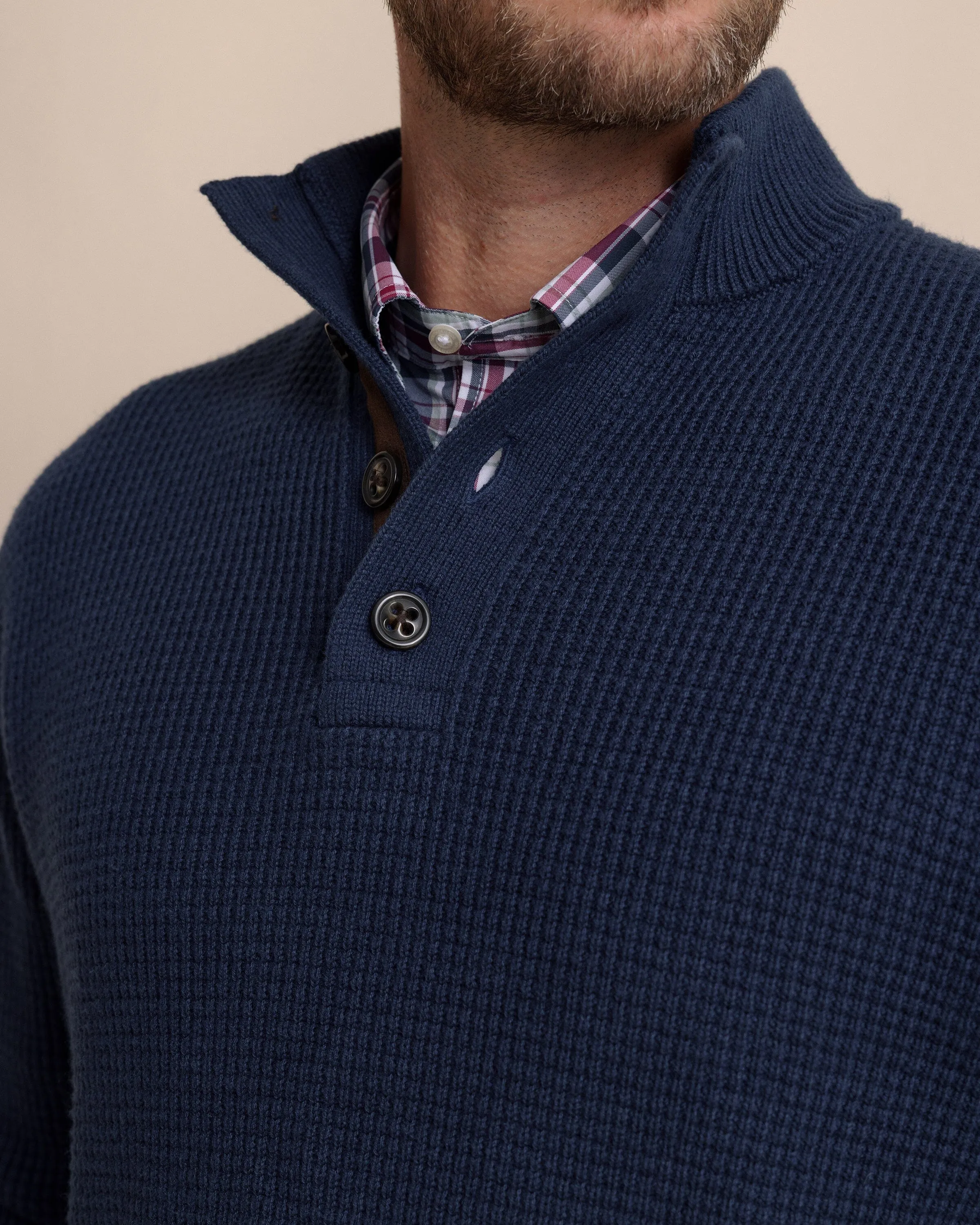 Bass Creek Heather Quarter Button Sweater sold by Southern Tide product image thumbnail 2