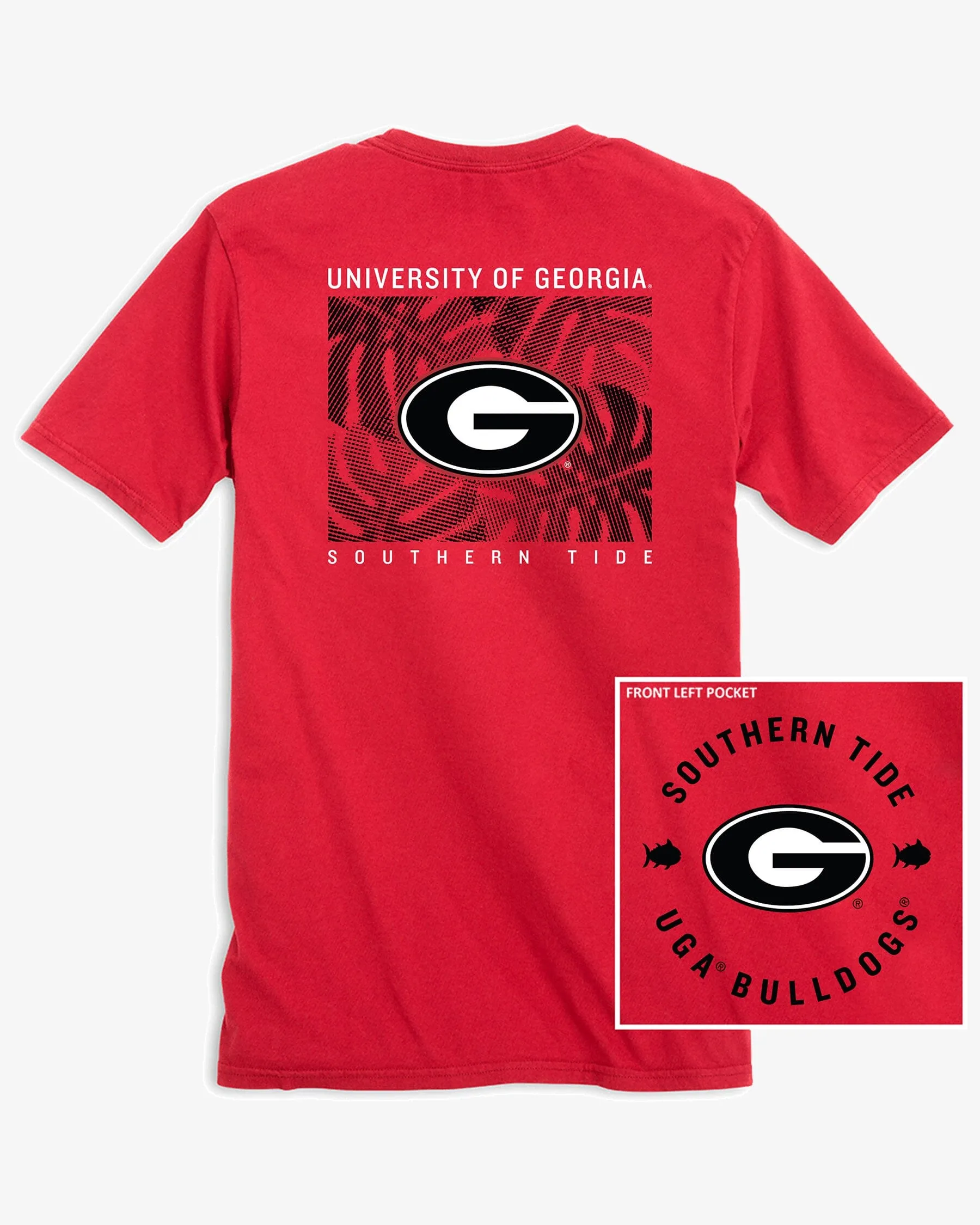 Georgia Bulldogs Oval G Halftone Monstera T-Shirt sold by Southern Tide product image thumbnail 2