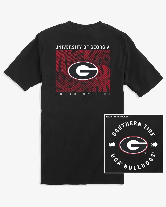 Georgia Bulldogs Oval G Halftone Monstera T-Shirt sold by Southern Tide