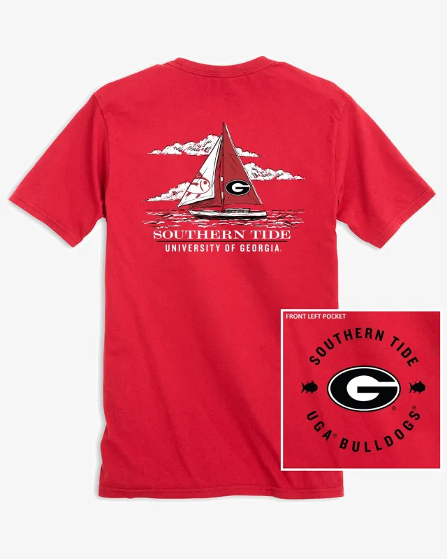 Georgia Bulldogs Oval G Skipjack Sailing T-Shirt sold by Southern Tide