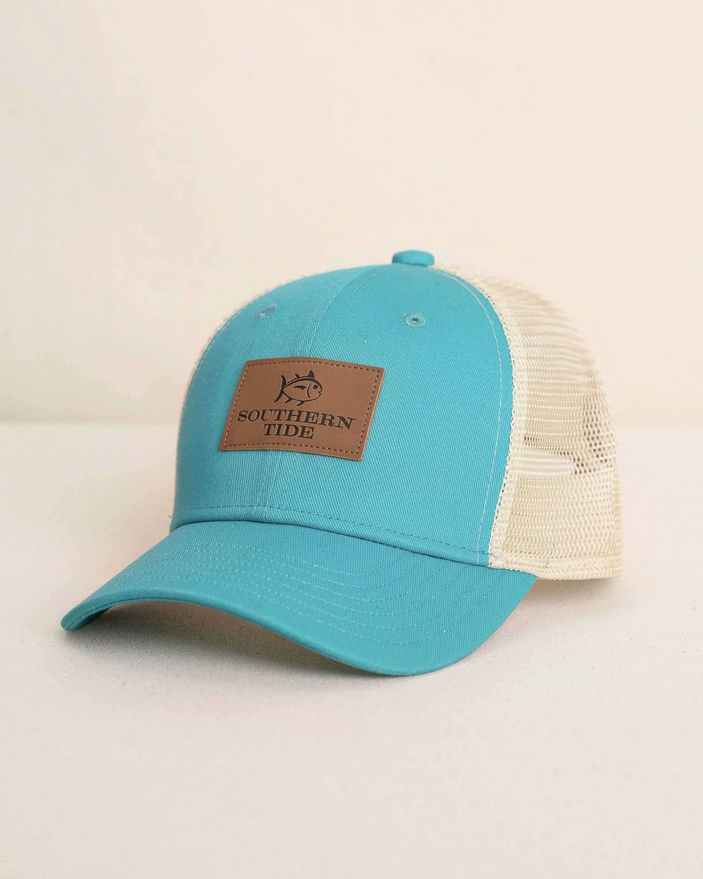 ST Leather Patch Trucker Hat sold by Southern Tide