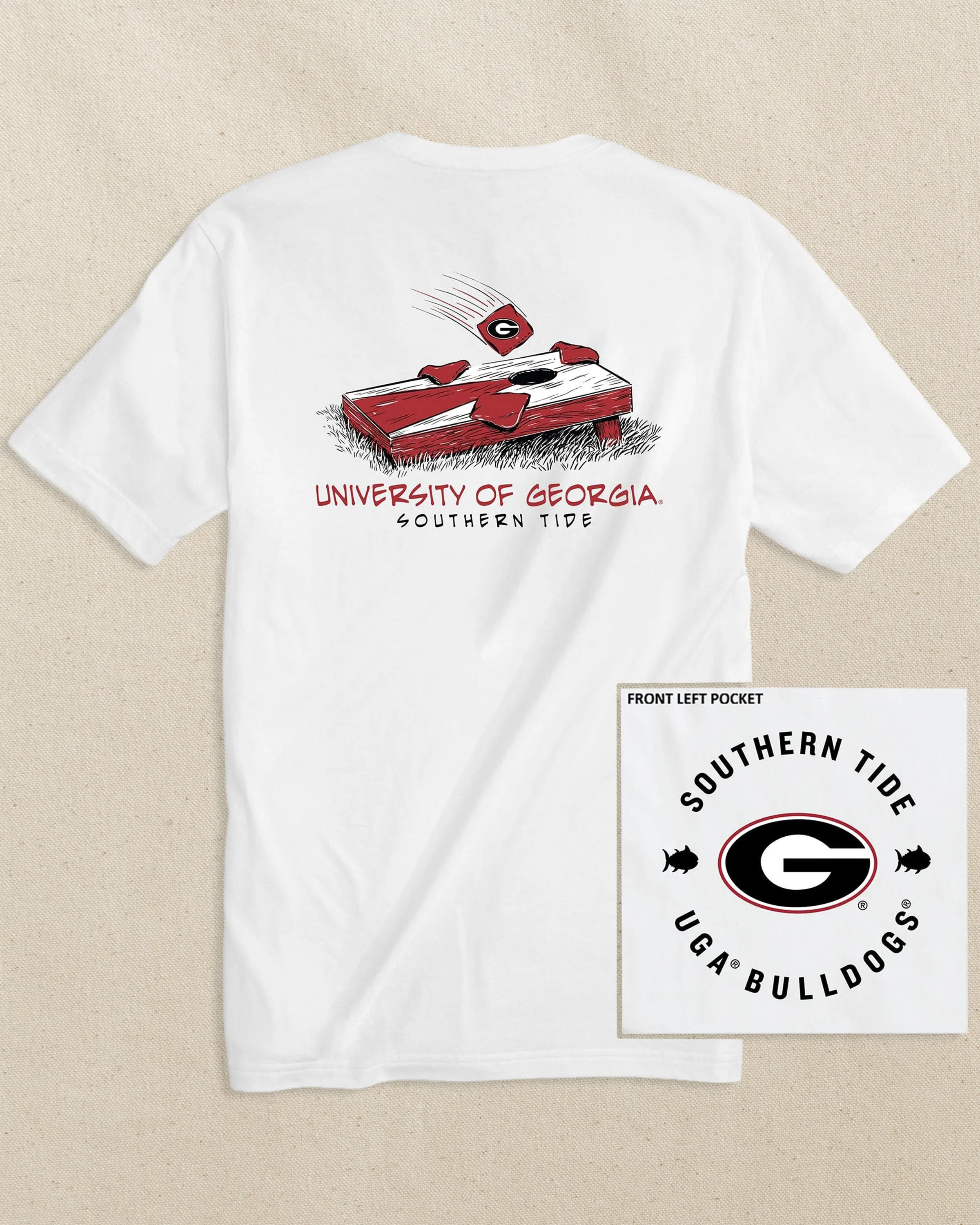 Georgia Bulldogs Oval G Cornhole T-Shirt sold by Southern Tide product image thumbnail 2