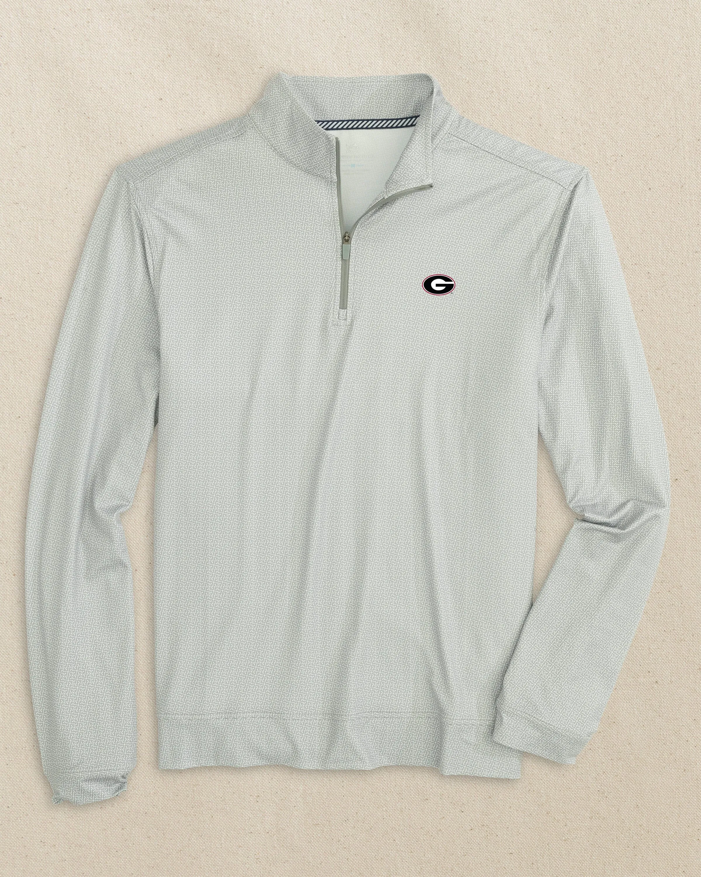 Georgia Bulldogs Oval G Pine Ridge Print Cruiser Quarter Zip sold by Southern Tide