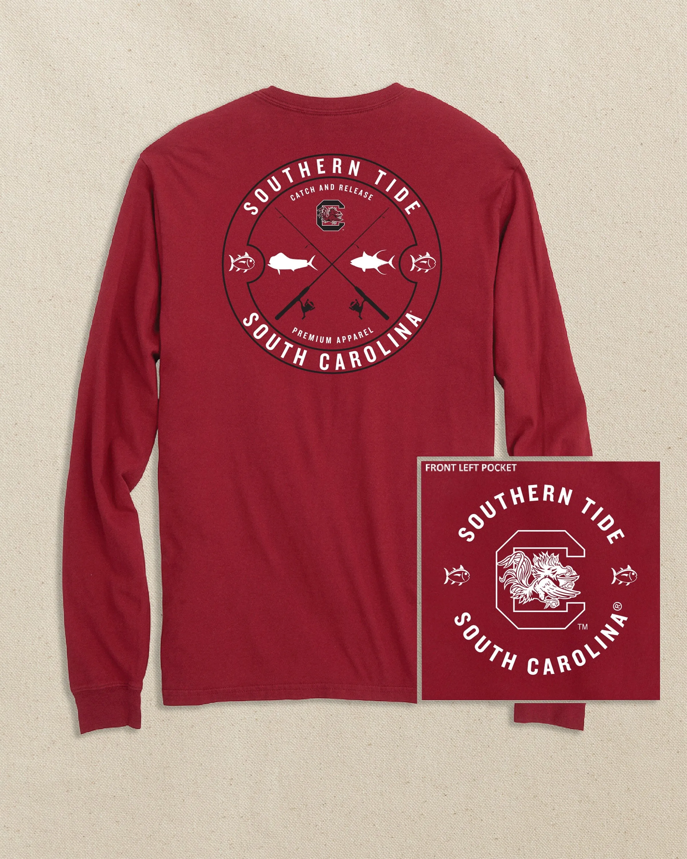 USC Gamecocks Catch and Release Long Sleeve T-Shirt sold by Southern Tide product image thumbnail 2