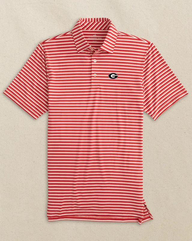 Georgia Bulldogs Oval G Heather Stripe Polo sold by Southern Tide