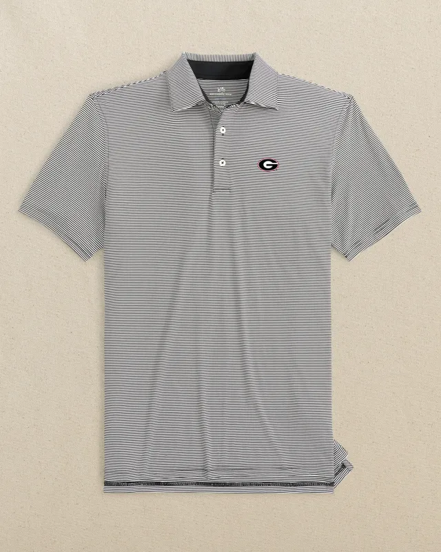 Georgia Bulldogs Oval G brrr°®-eeze Meadowbrook Stripe Polo sold by Southern Tide