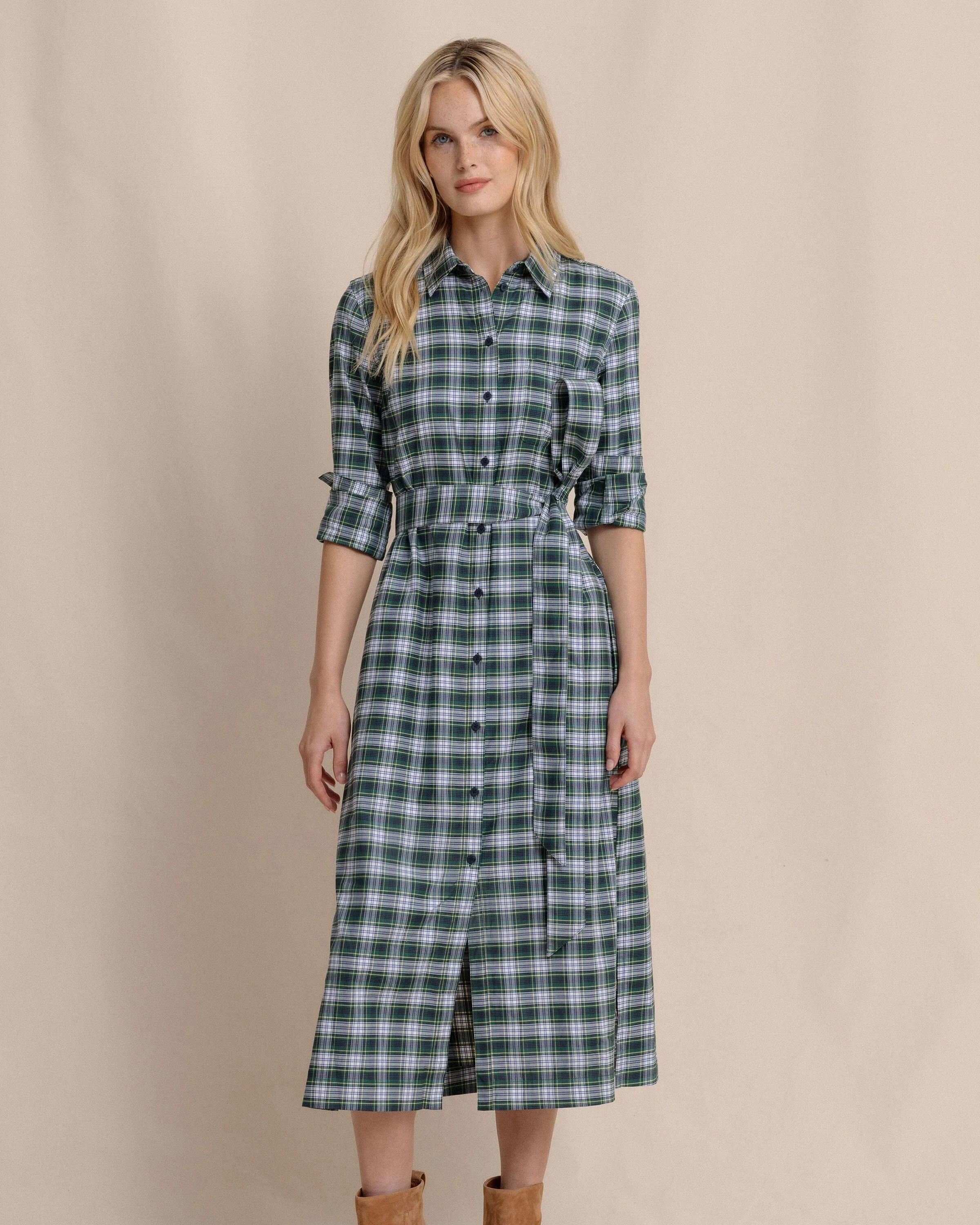 Trista Gordan Tartan Shirt Dress sold by Southern Tide product image thumbnail 3