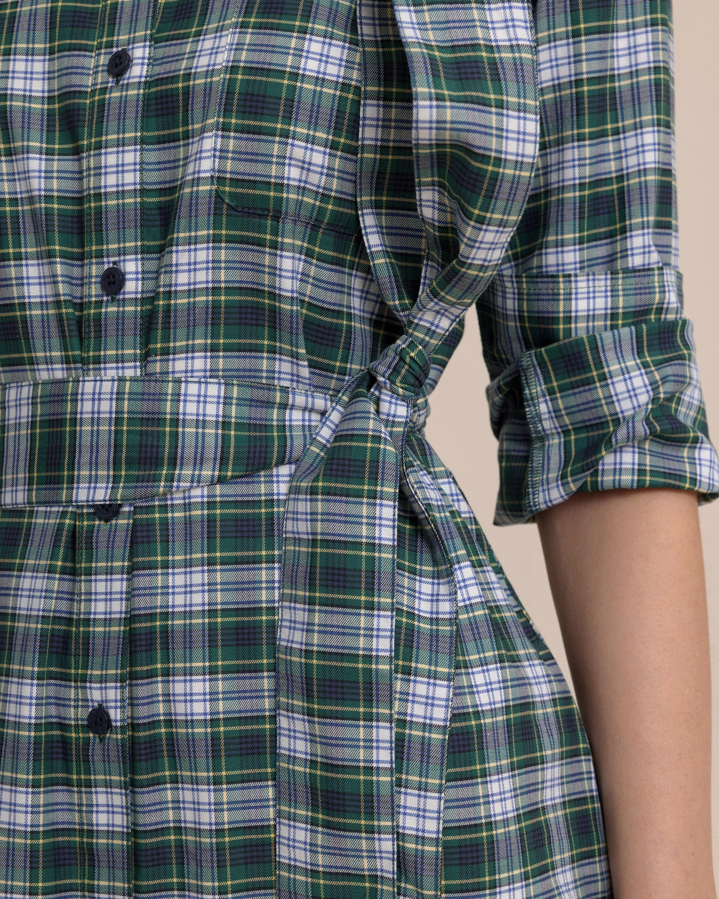 Trista Gordan Tartan Shirt Dress sold by Southern Tide product image thumbnail 5