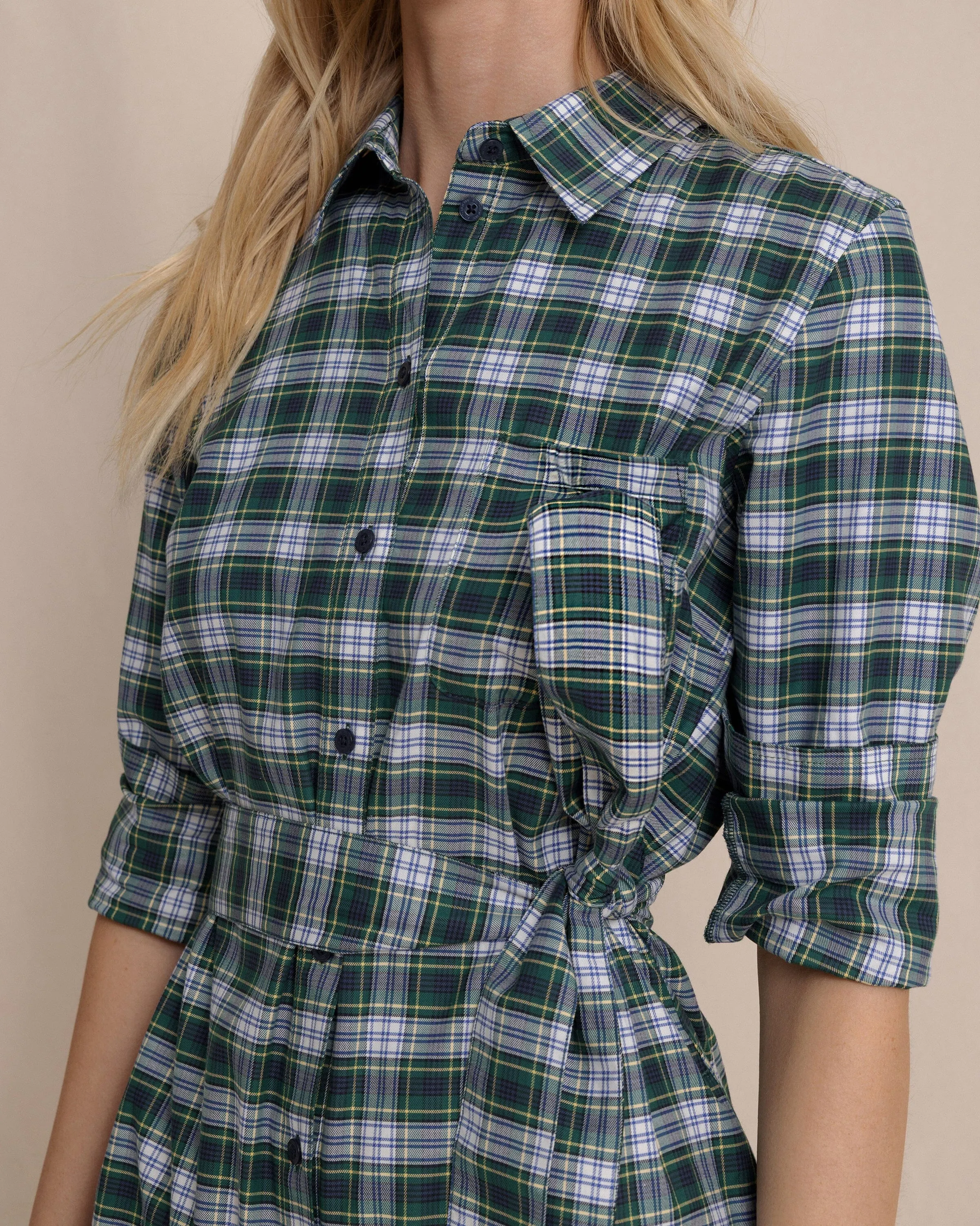 Trista Gordan Tartan Shirt Dress sold by Southern Tide product image thumbnail 4