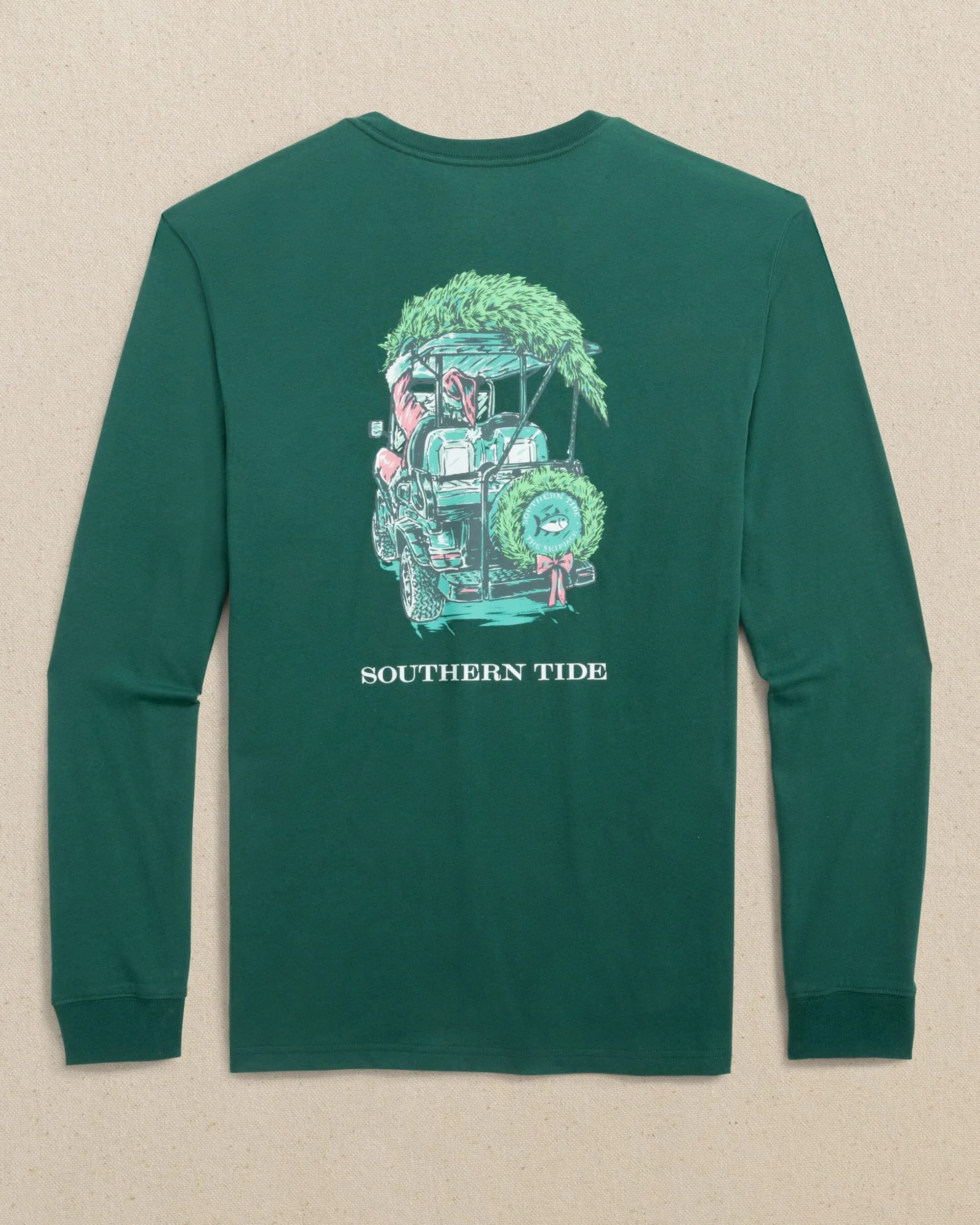 Club Car Santa Long Sleeve T-Shirt sold by Southern Tide