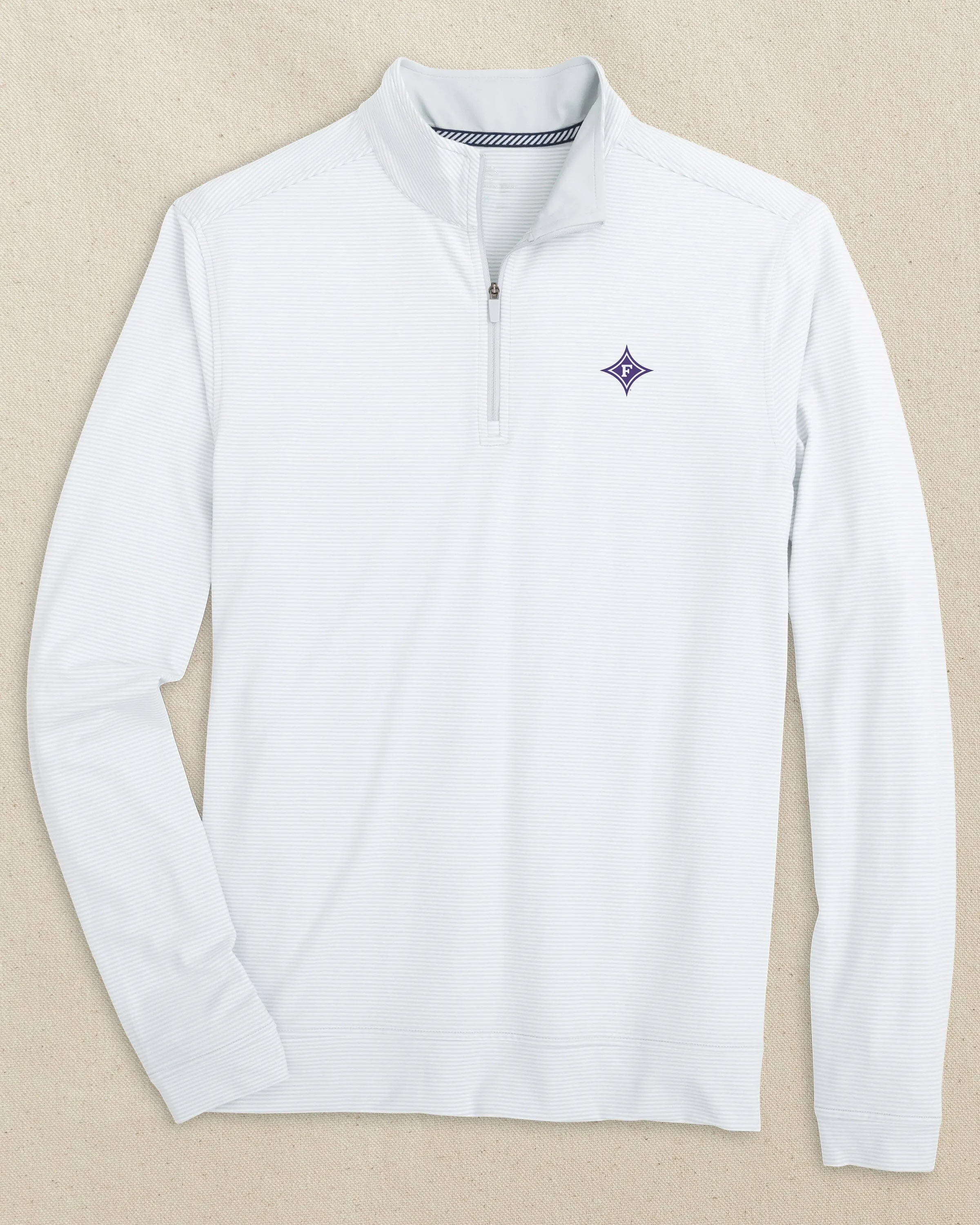 Furman Paladins Cruiser Micro-Stripe Heather Quarter Zip sold by Southern Tide