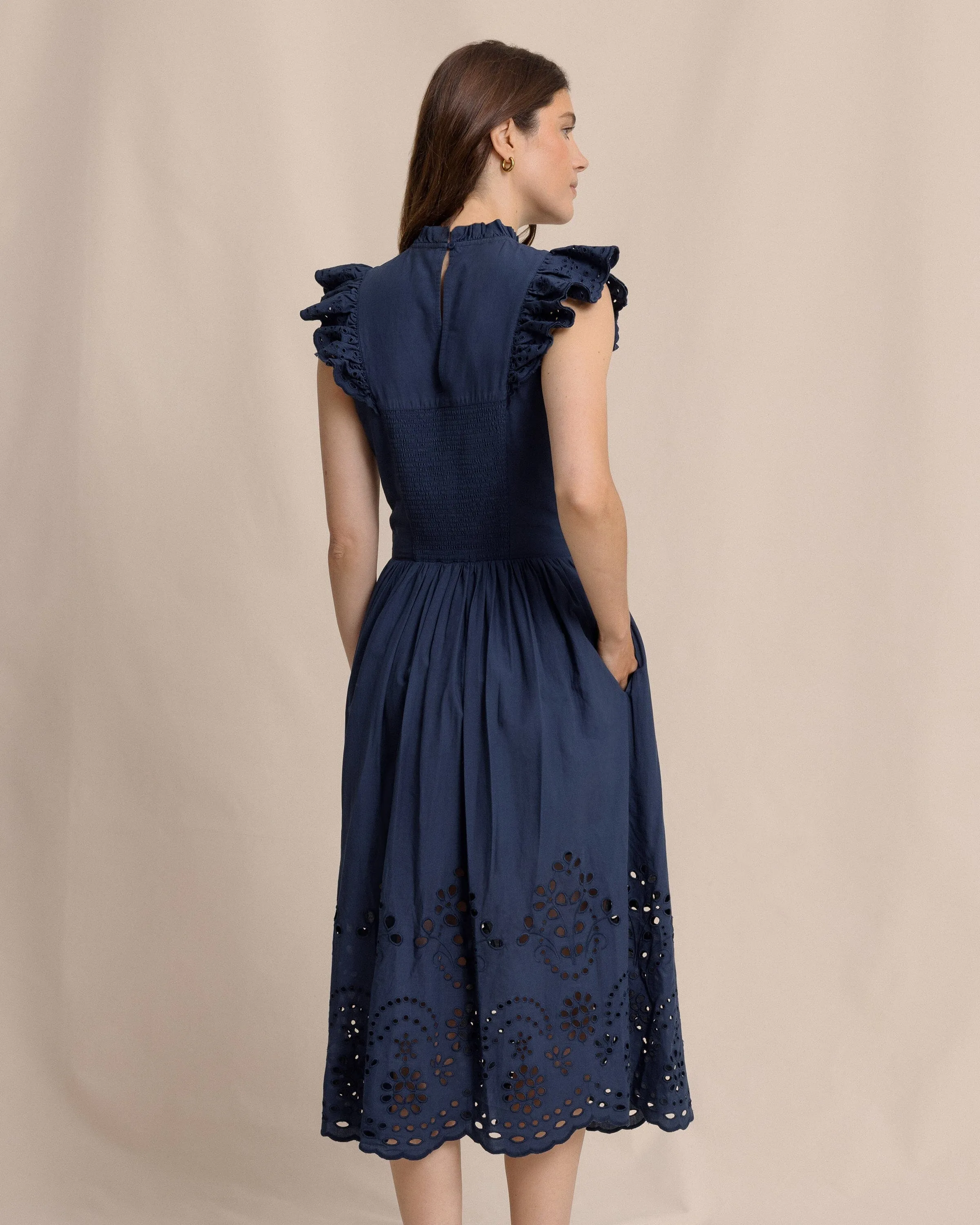 Rebekah Eyelet Midi Dress sold by Southern Tide product image thumbnail 2