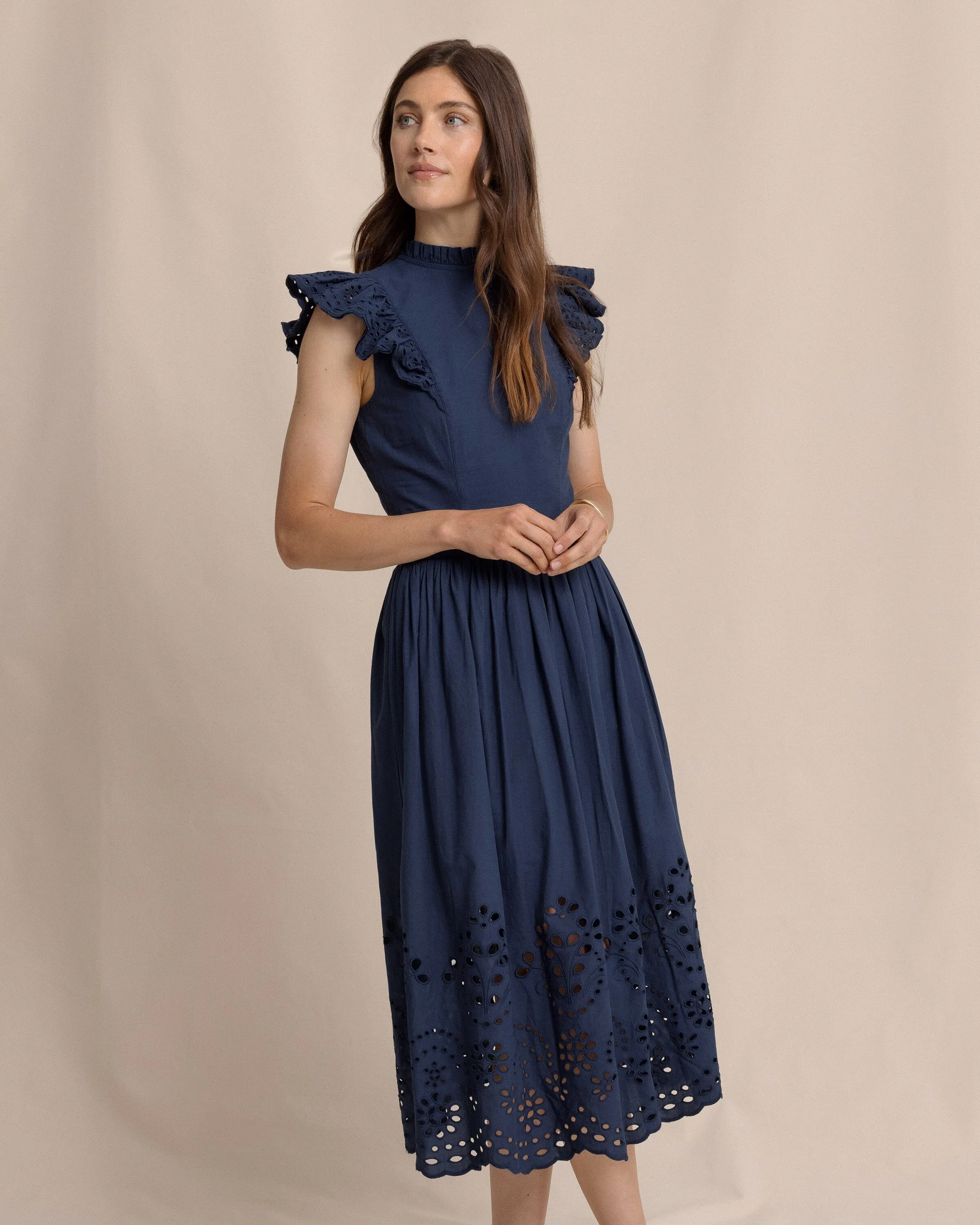 Rebekah Eyelet Midi Dress sold by Southern Tide product image thumbnail 3