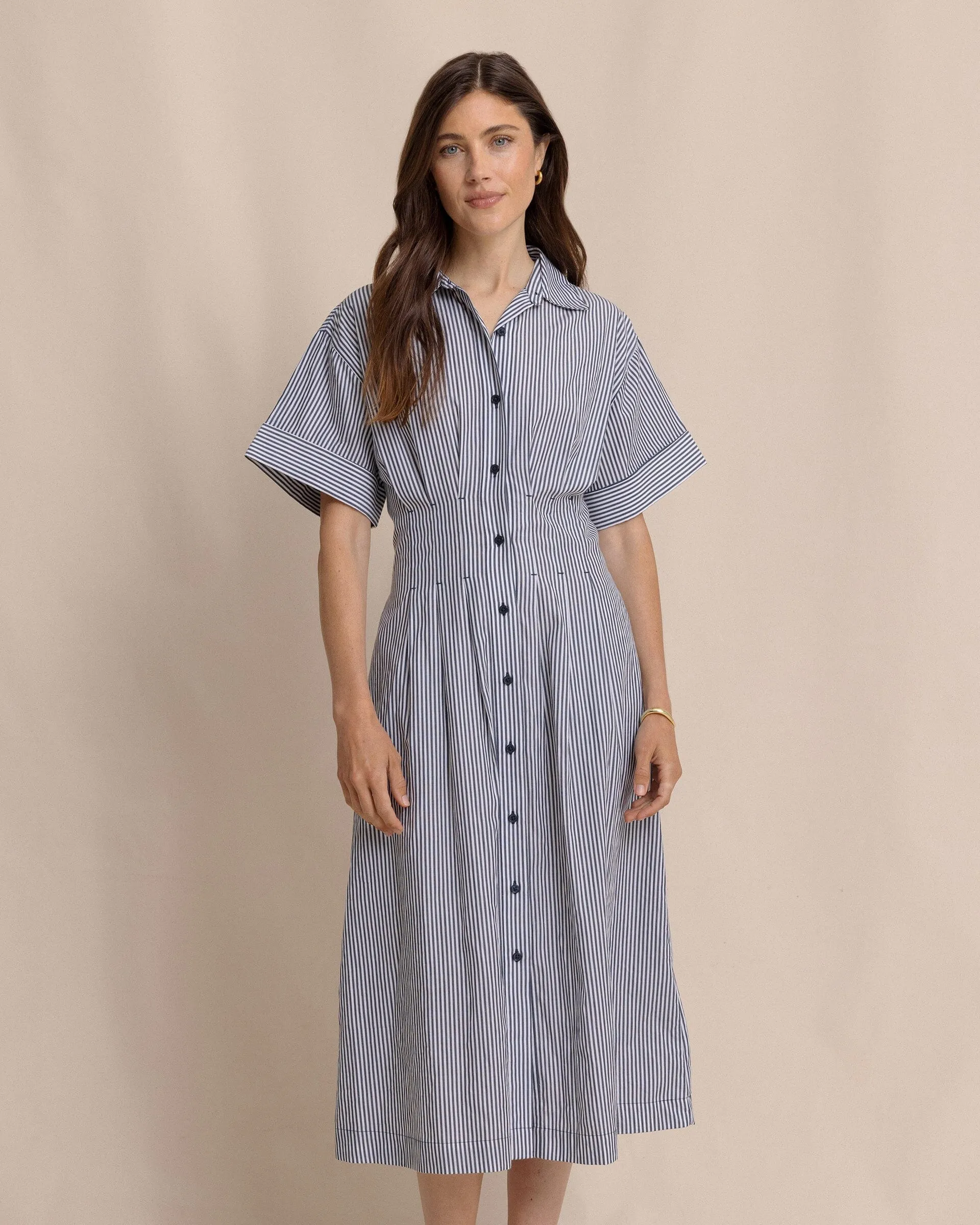 Bobbie Tucked Waist Shirtdress sold by Southern Tide