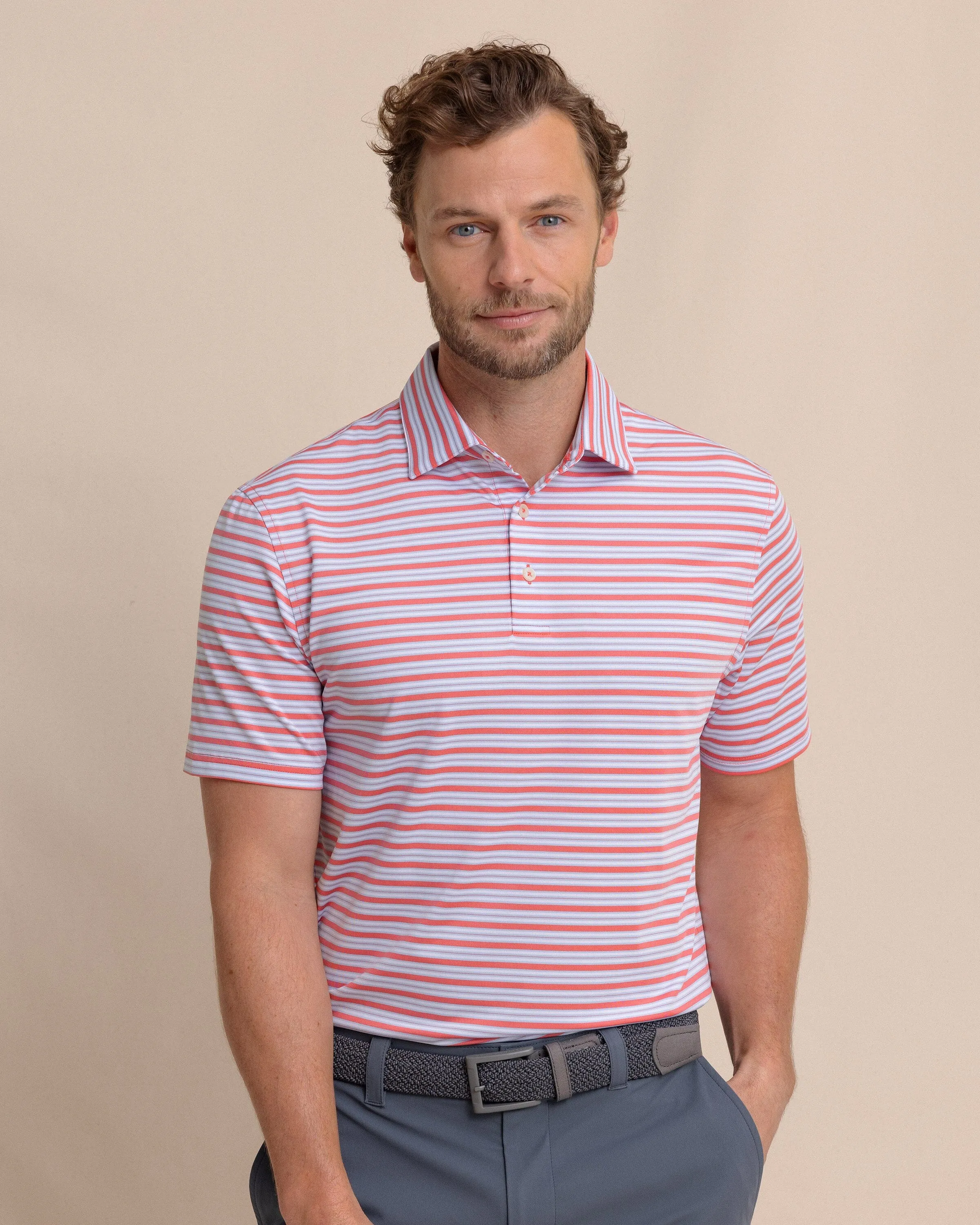 Driver Ocean Hill Stripe Polo sold by Southern Tide