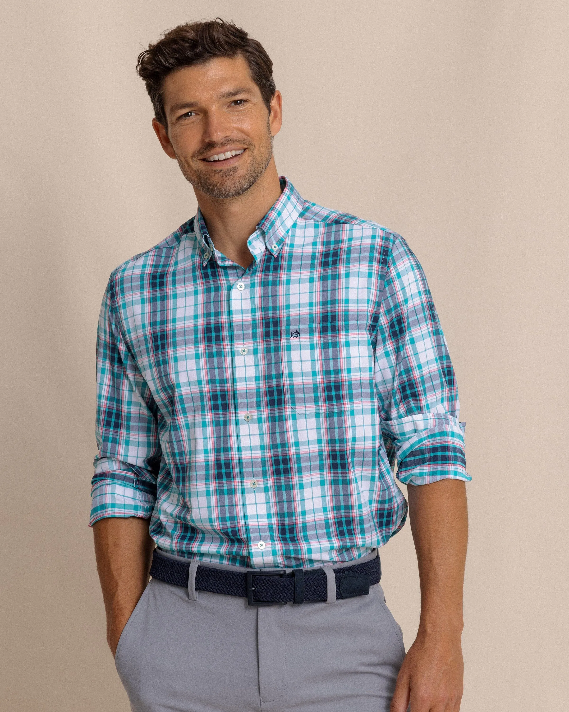 Willowbrook Plaid Intercoastal Sport Shirt - Spruce Shade sold by Southern Tide product image thumbnail 3