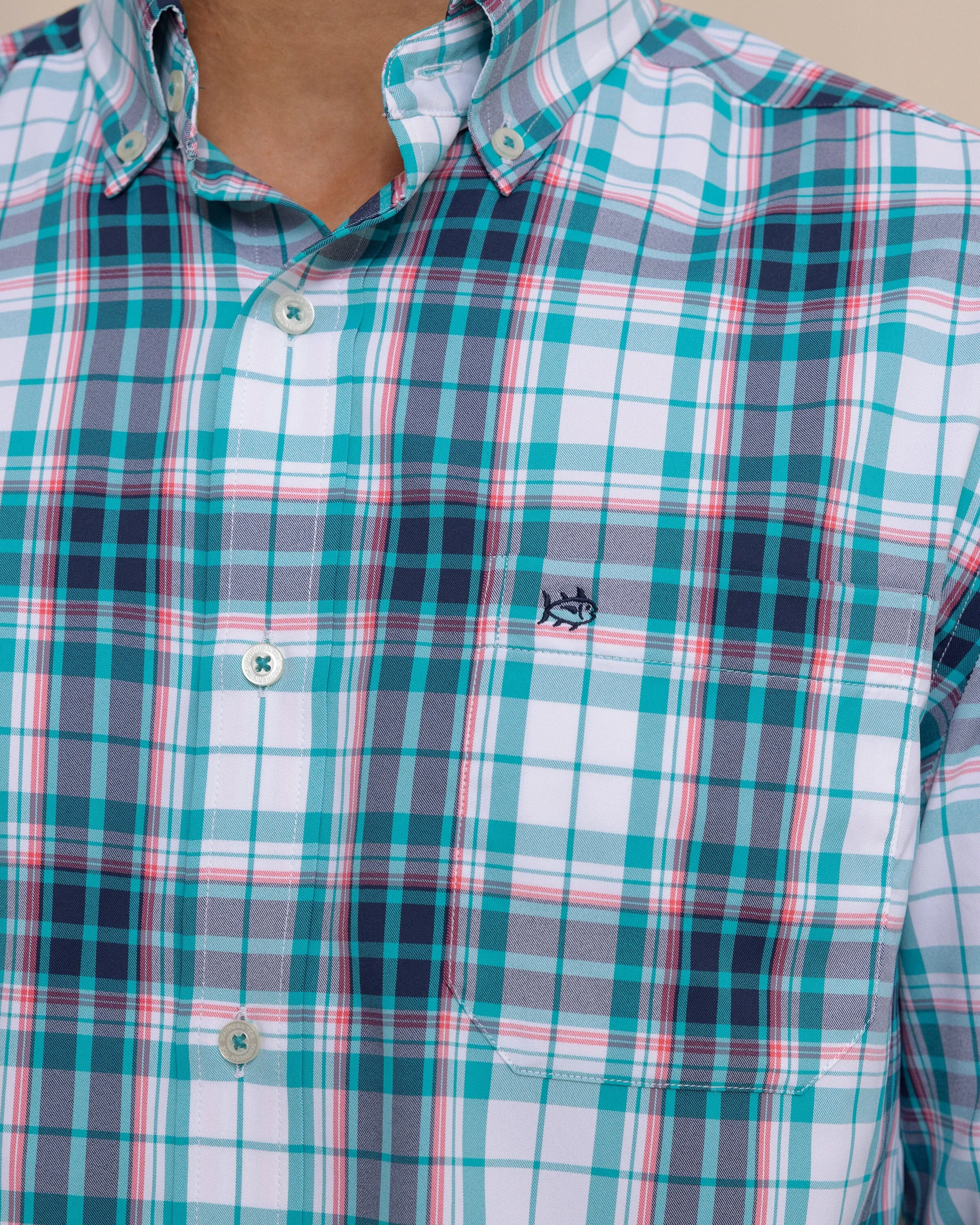 Willowbrook Plaid Intercoastal Sport Shirt - Spruce Shade sold by Southern Tide product image thumbnail 5