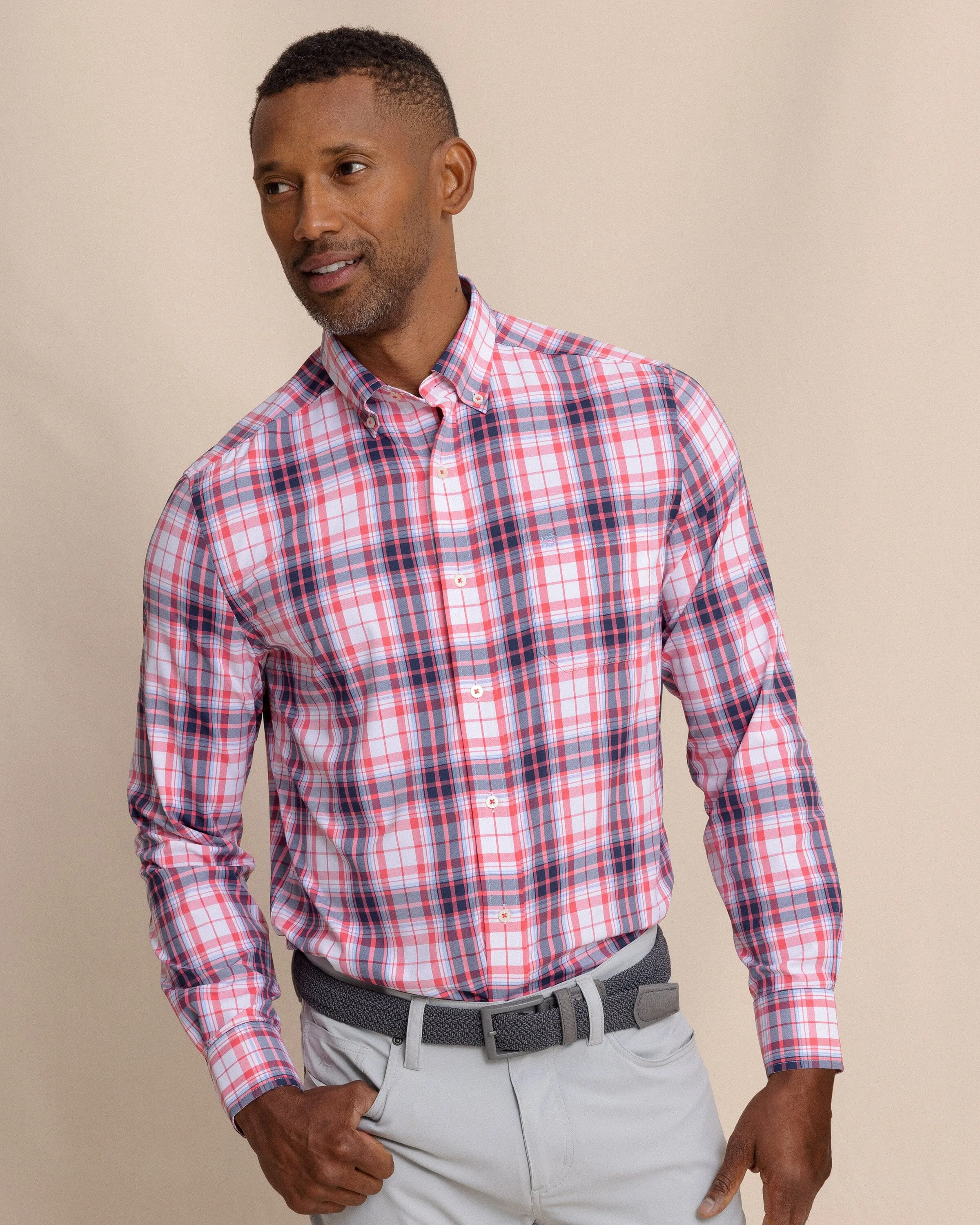 Willowbrook Plaid Intercoastal Sport Shirt - Snapper sold by Southern Tide product image thumbnail 3