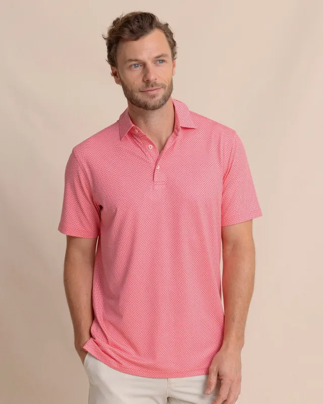 Driver Coastal Geo Printed Polo - Snapper sold by Southern Tide