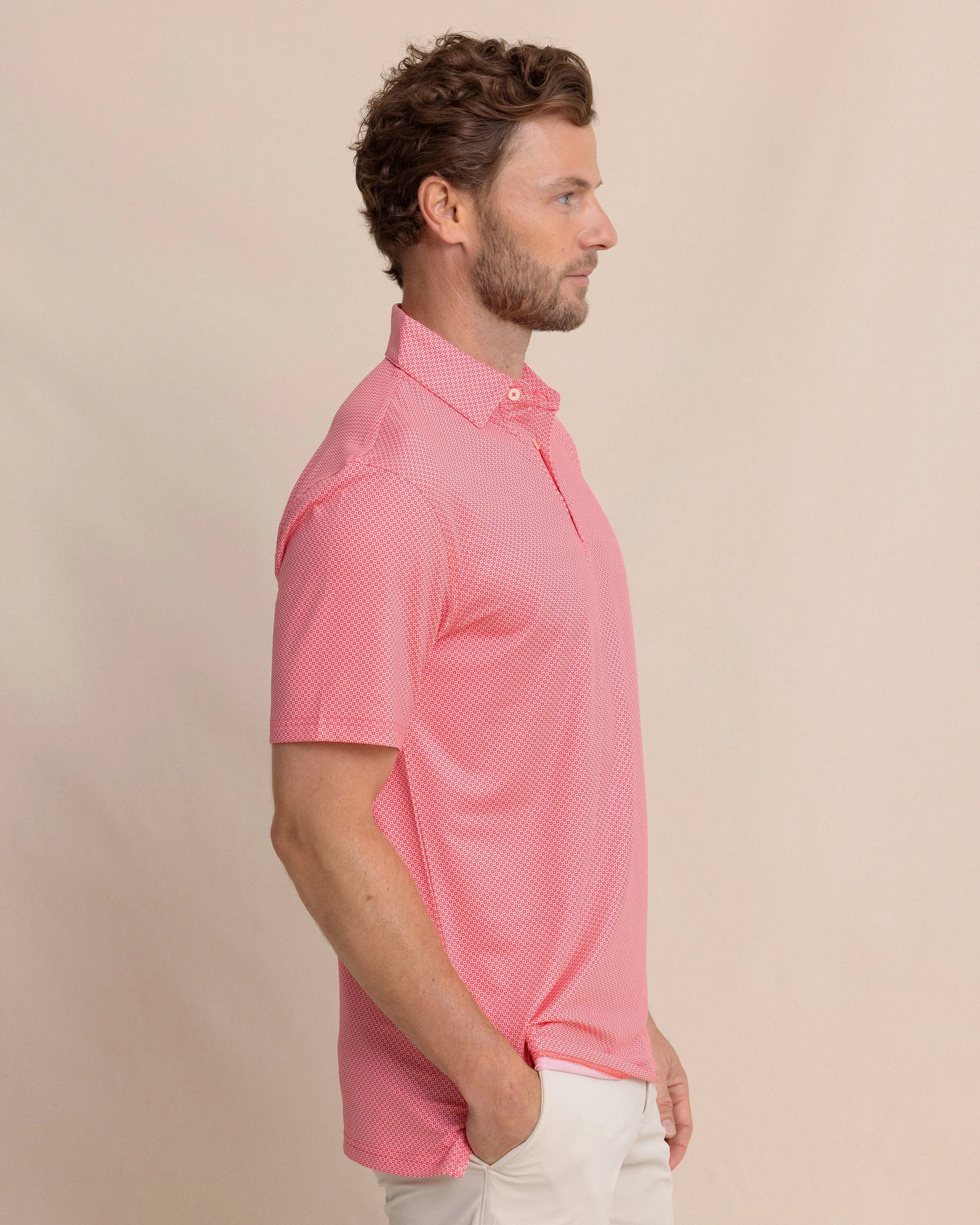 Driver Coastal Geo Printed Polo - Snapper sold by Southern Tide product image thumbnail 3