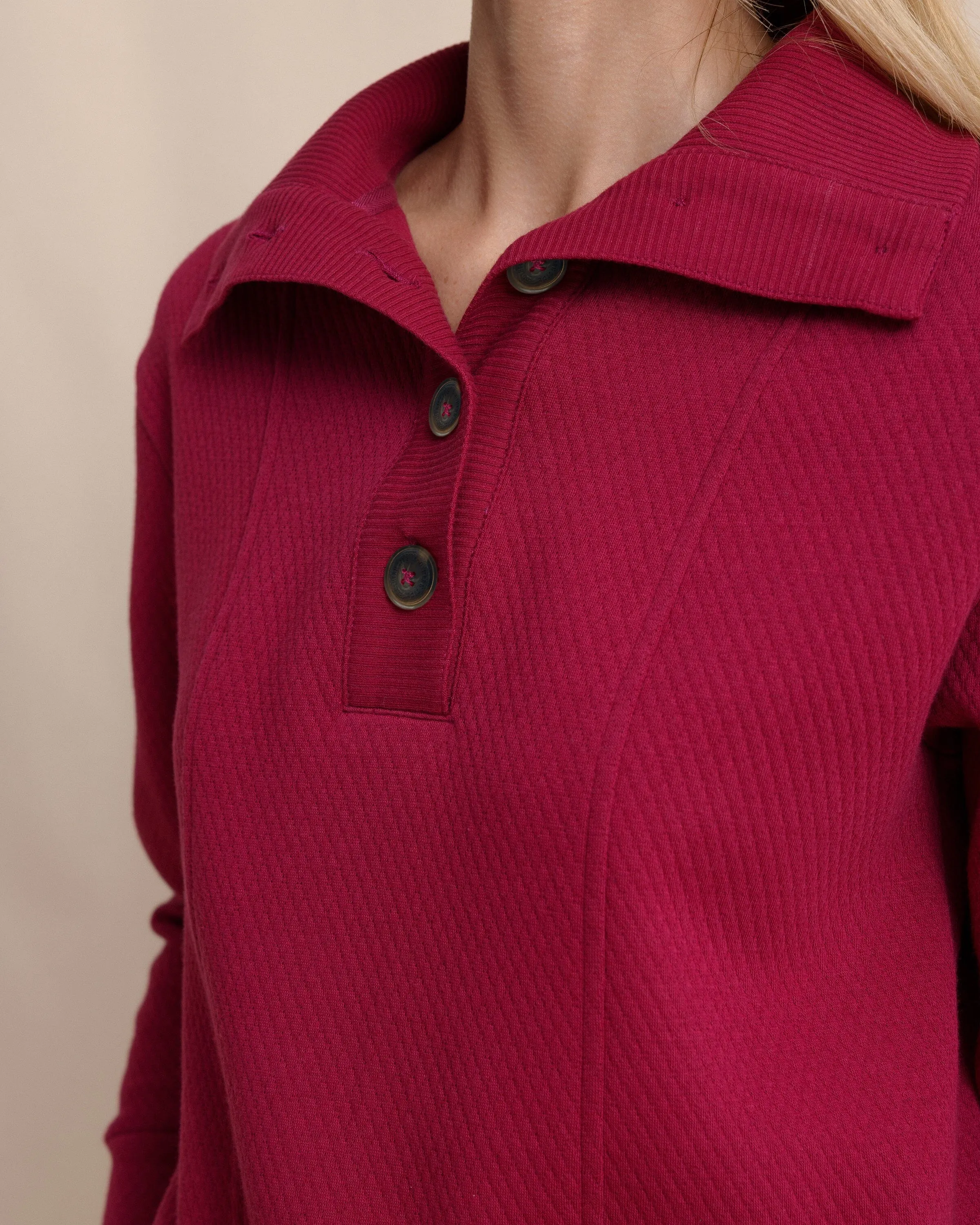 Tonya Button Mock Pullover - Carolina Plum sold by Southern Tide product image thumbnail 3