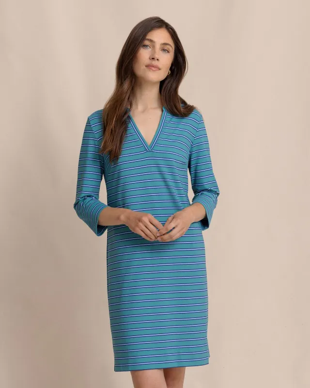Alicia Stripe Dress - Spruce Shade sold by Southern Tide