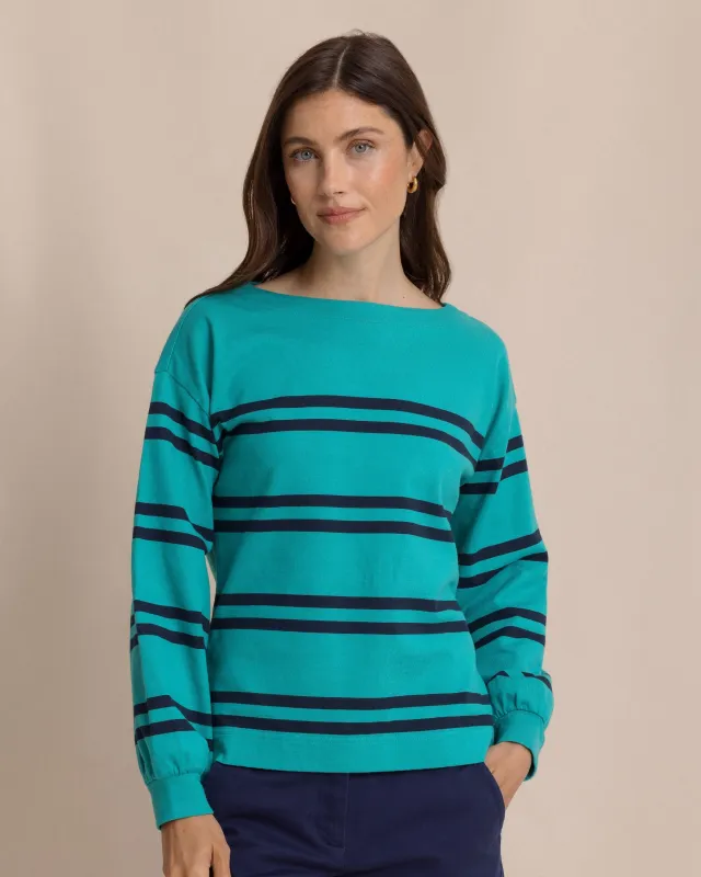Zayla Stripe Top - Spruce Shade sold by Southern Tide