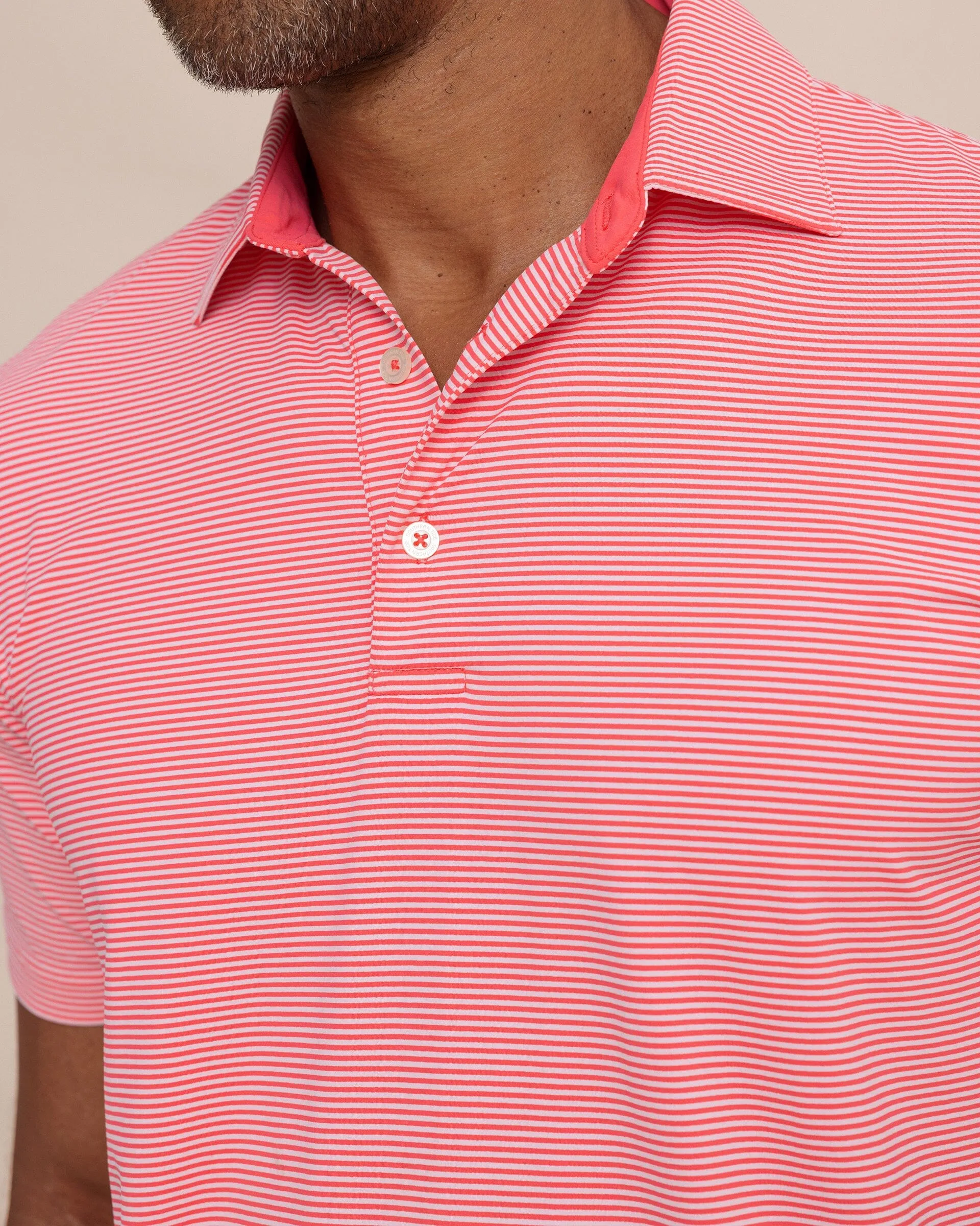 brrr°®-eeze Meadowbrook Stripe Polo - Snapper sold by Southern Tide product image thumbnail 3