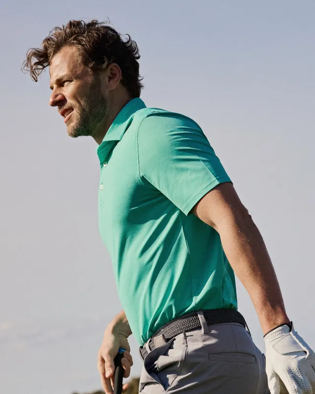 brrr°®-eeze Heather Performance Polo Shirt - Heather Turtle Green sold by Southern Tide