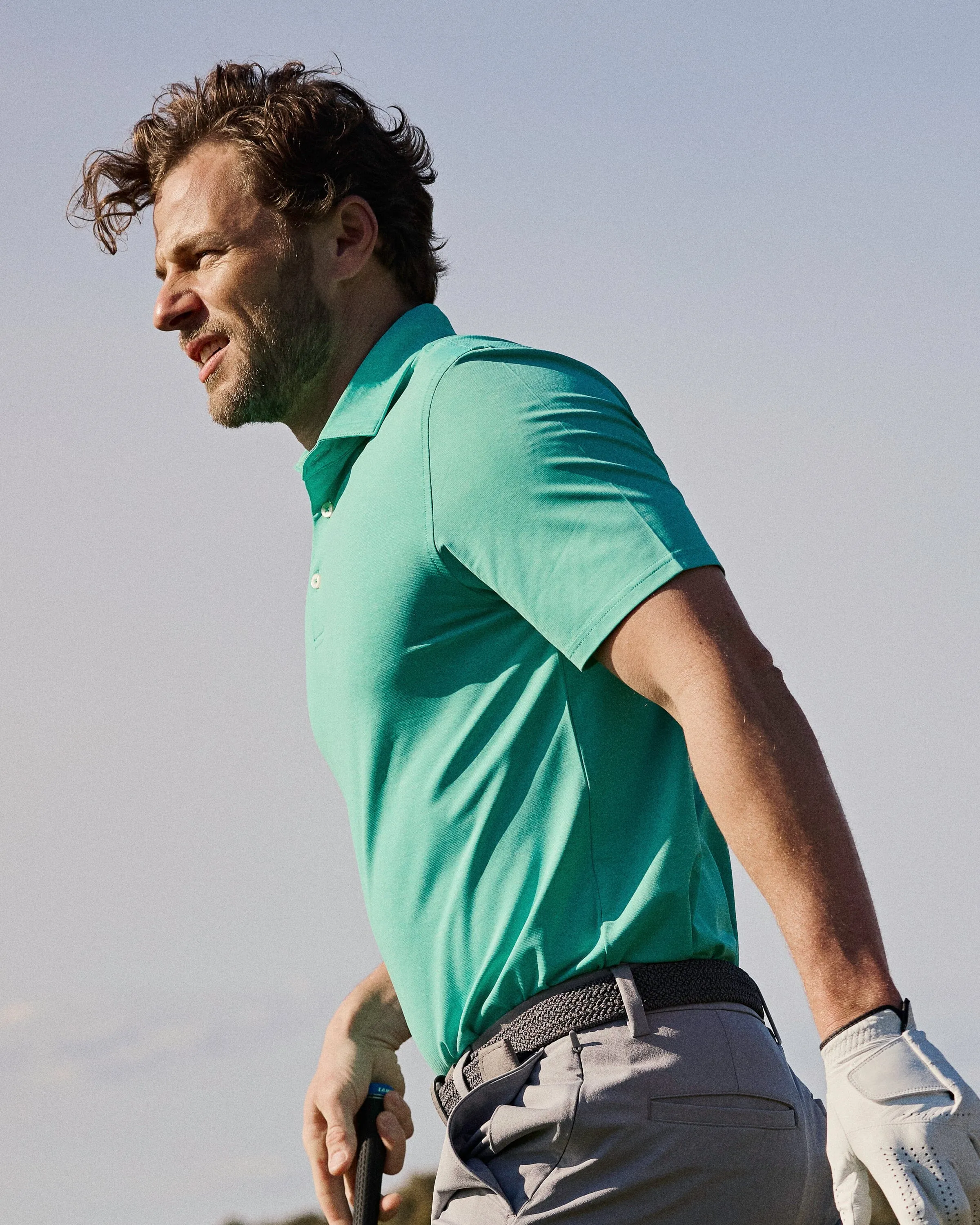 brrr°®-eeze Heather Performance Polo Shirt - Heather Turtle Green sold by Southern Tide