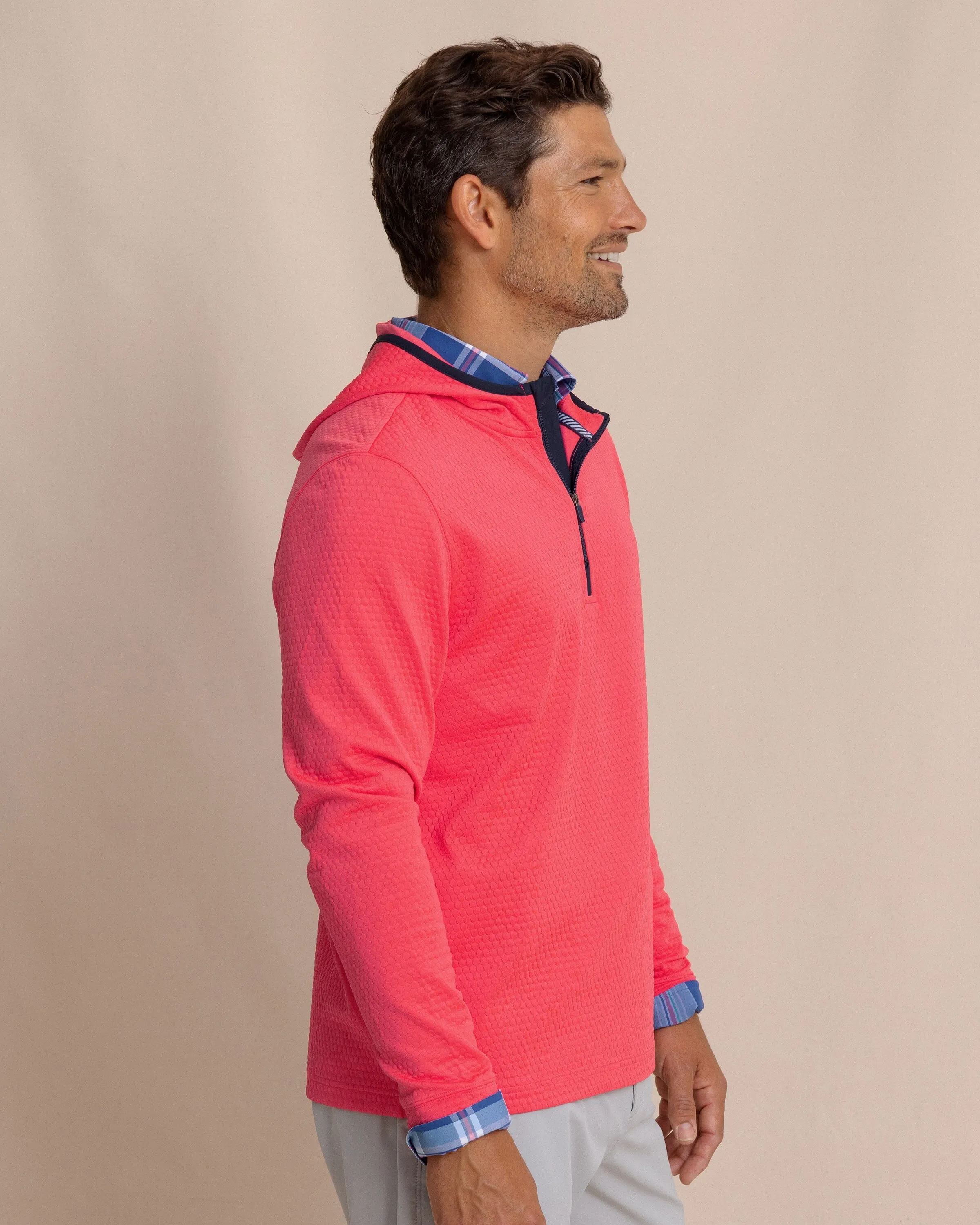 Scuttle Performance Quarter Zip Hoodie - Heather Snapper sold by Southern Tide product image thumbnail 5