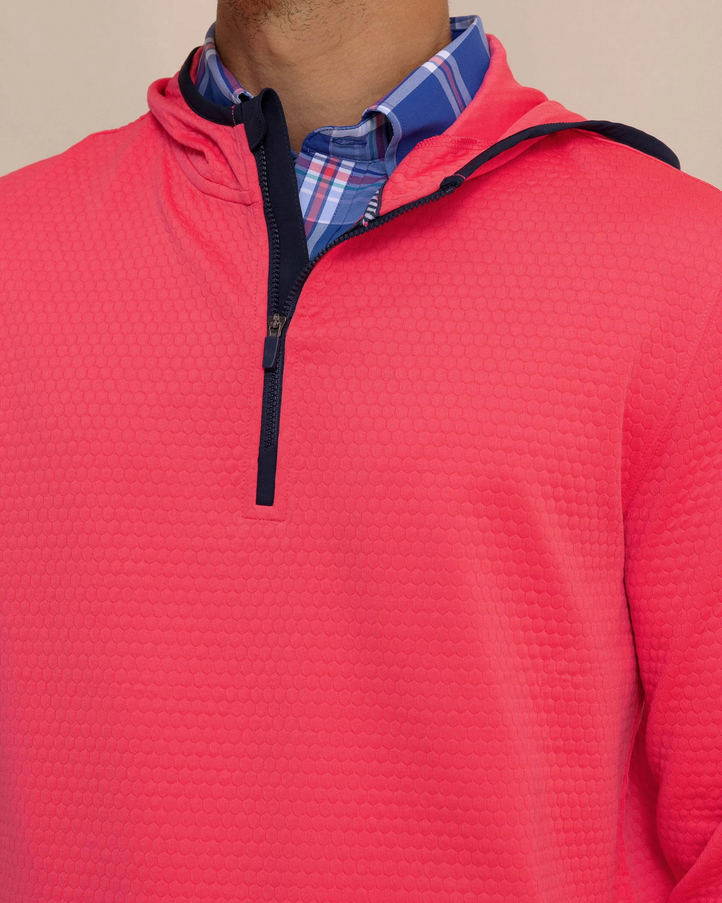 Scuttle Performance Quarter Zip Hoodie - Heather Snapper sold by Southern Tide product image thumbnail 2