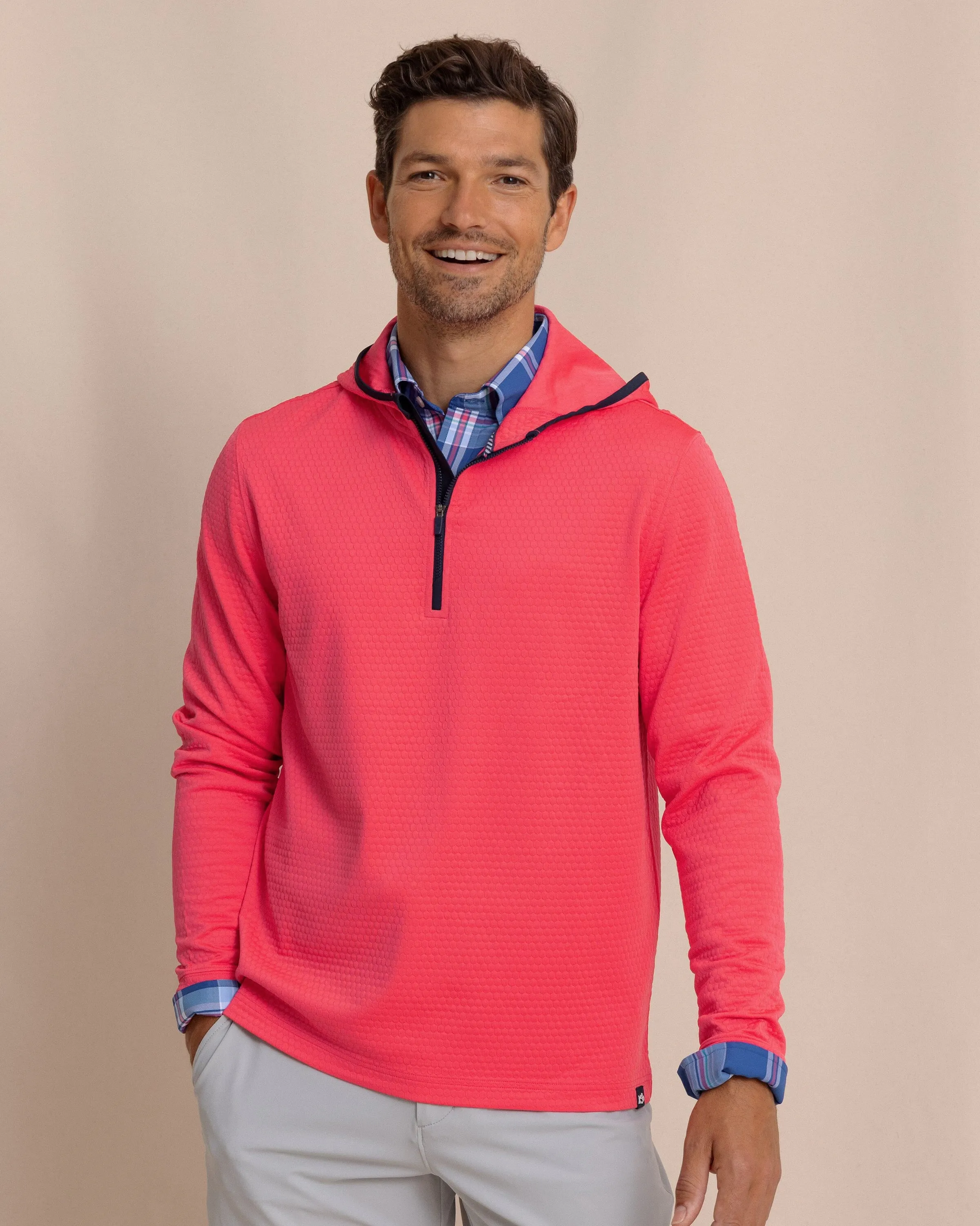 Scuttle Performance Quarter Zip Hoodie - Heather Snapper sold by Southern Tide product image thumbnail 3