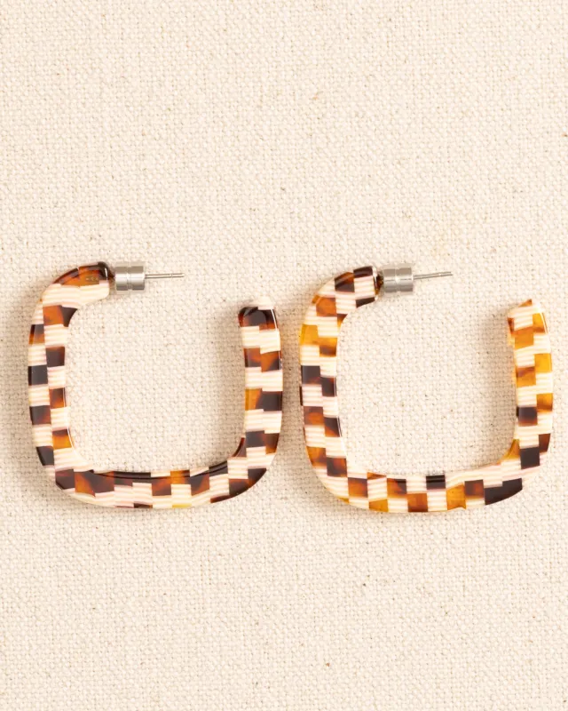 Midi Square Hoop Earrings made by Southern Tide