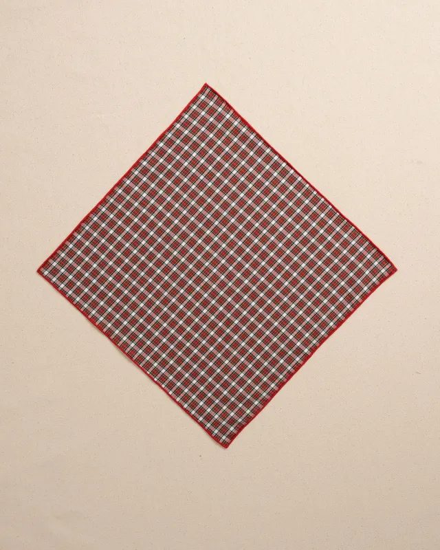Peppermint Plaid Cotton Pocket Square sold by Southern Tide