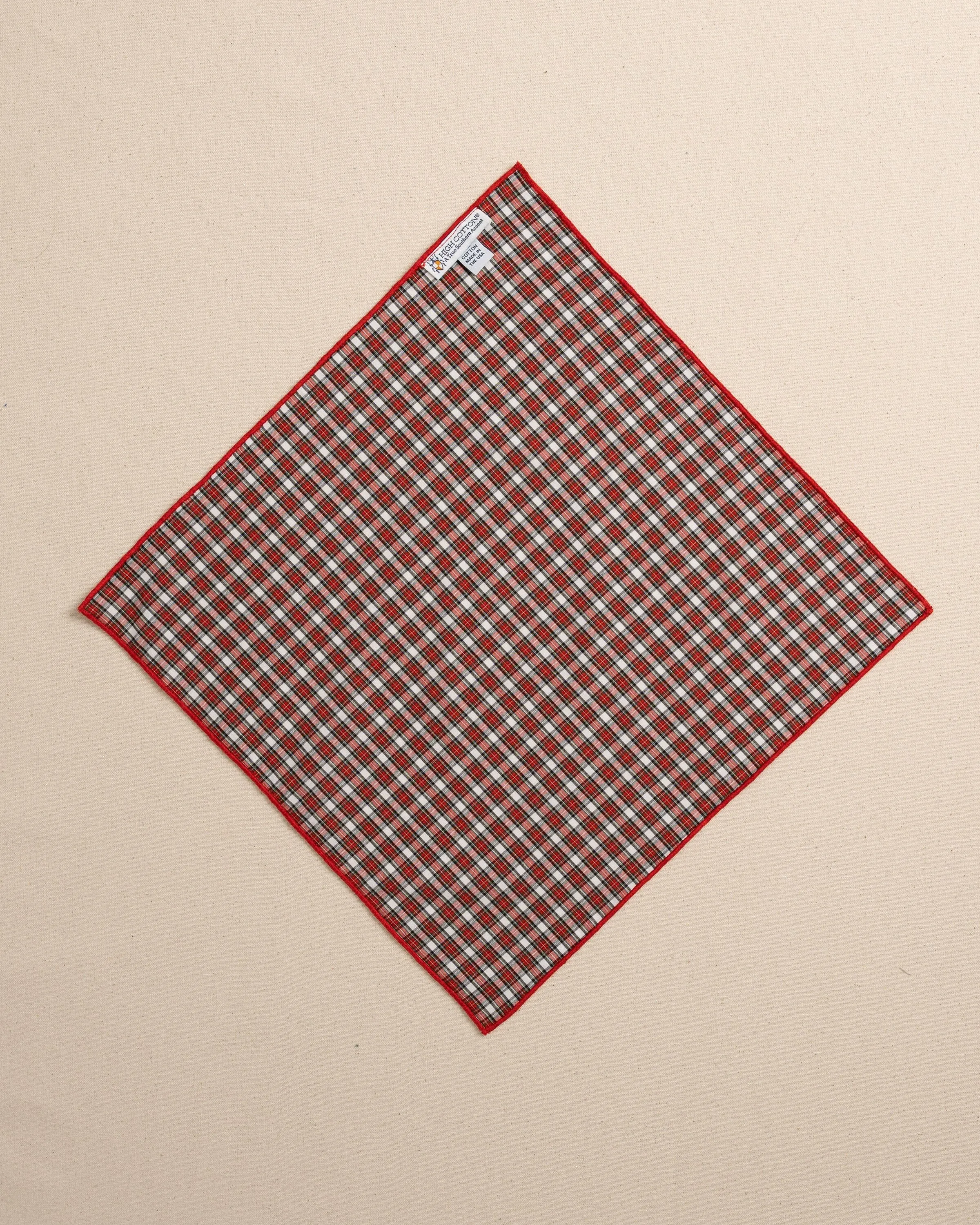 Peppermint Plaid Cotton Pocket Square sold by Southern Tide product image thumbnail 5