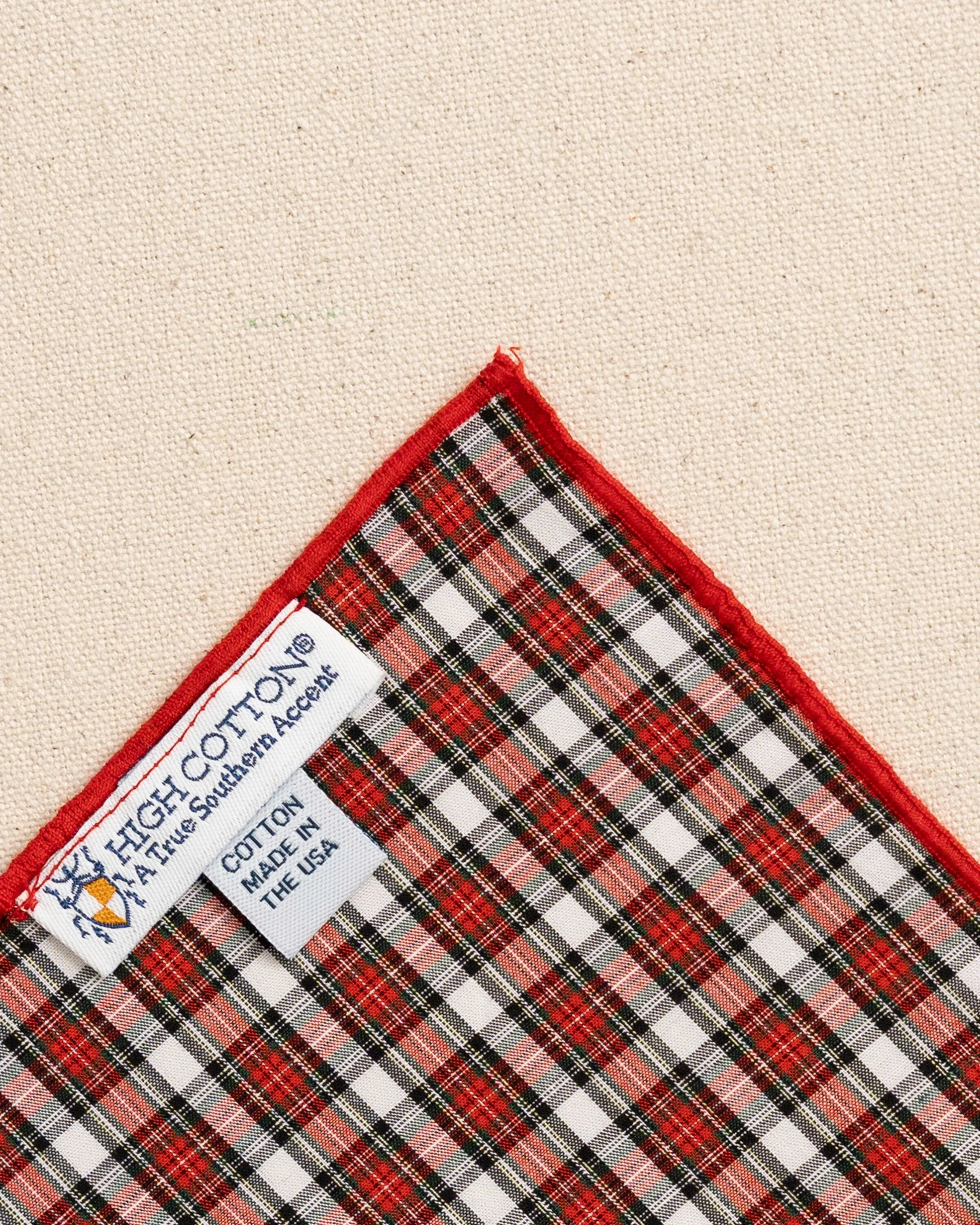 Peppermint Plaid Cotton Pocket Square sold by Southern Tide product image thumbnail 4
