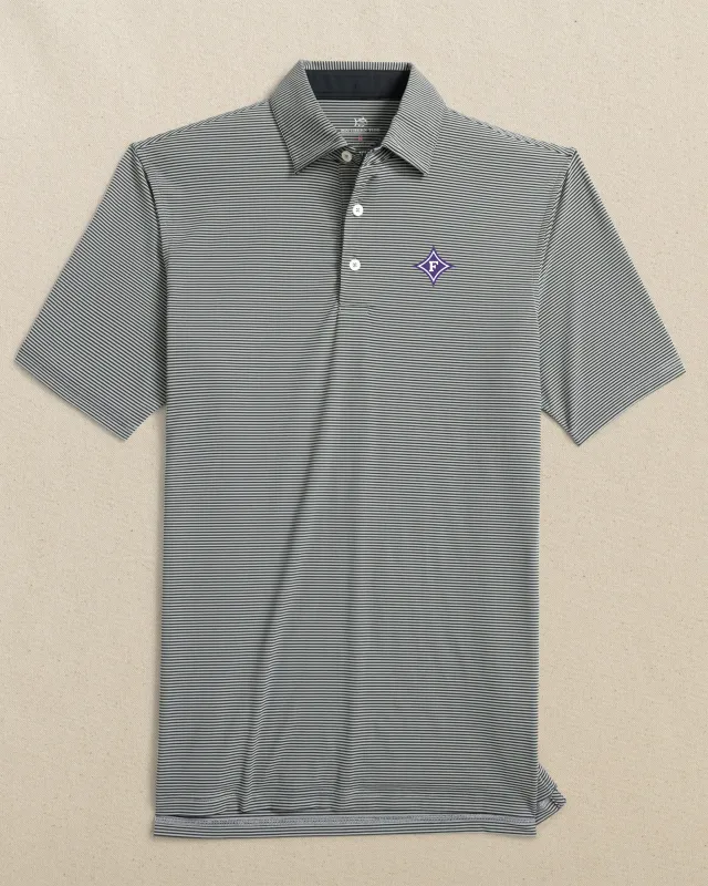 Furman Paladins brrr°®-eeze Meadowbrook Stripe Polo sold by Southern Tide