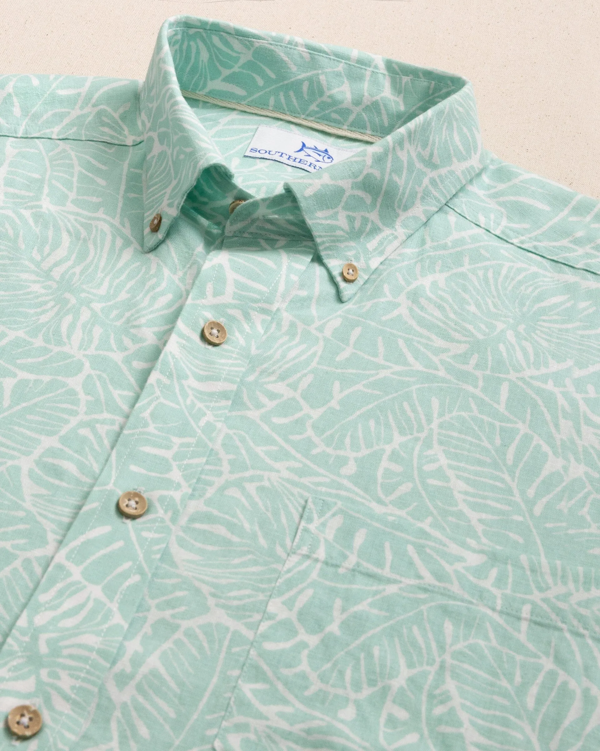 Beach Palms Linen Rayon Short Sleeve Sport Shirt sold by Southern Tide product image thumbnail 2