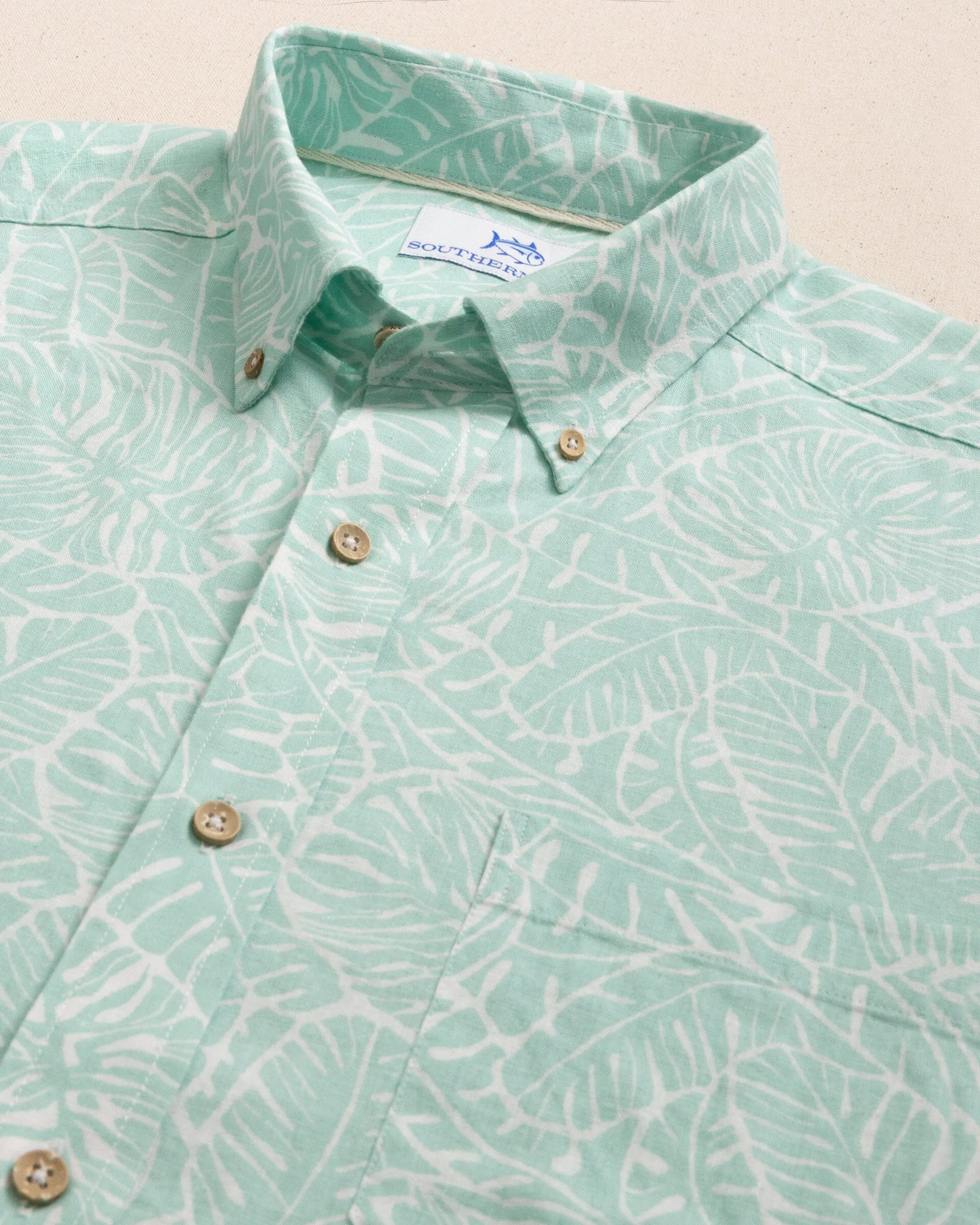 Beach Palms Linen Rayon Short Sleeve Sport Shirt sold by Southern Tide product image thumbnail 4