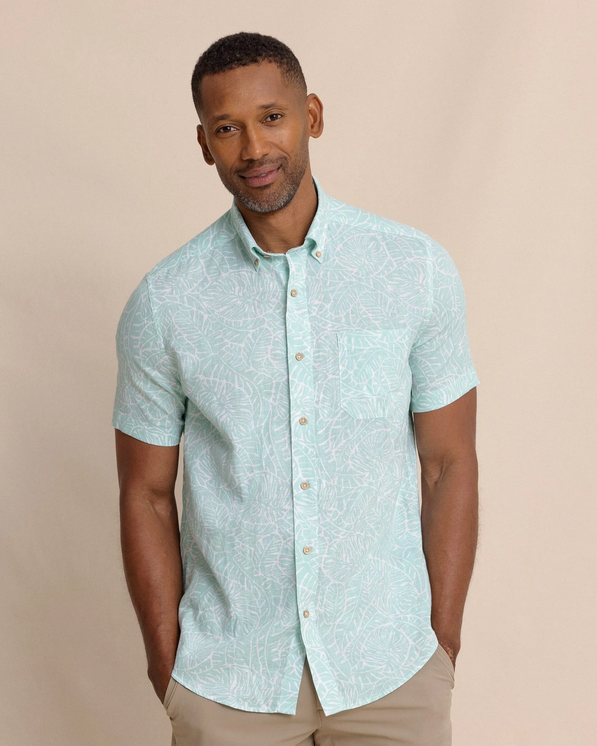 Beach Palms Linen Rayon Short Sleeve Sport Shirt sold by Southern Tide product image thumbnail 5